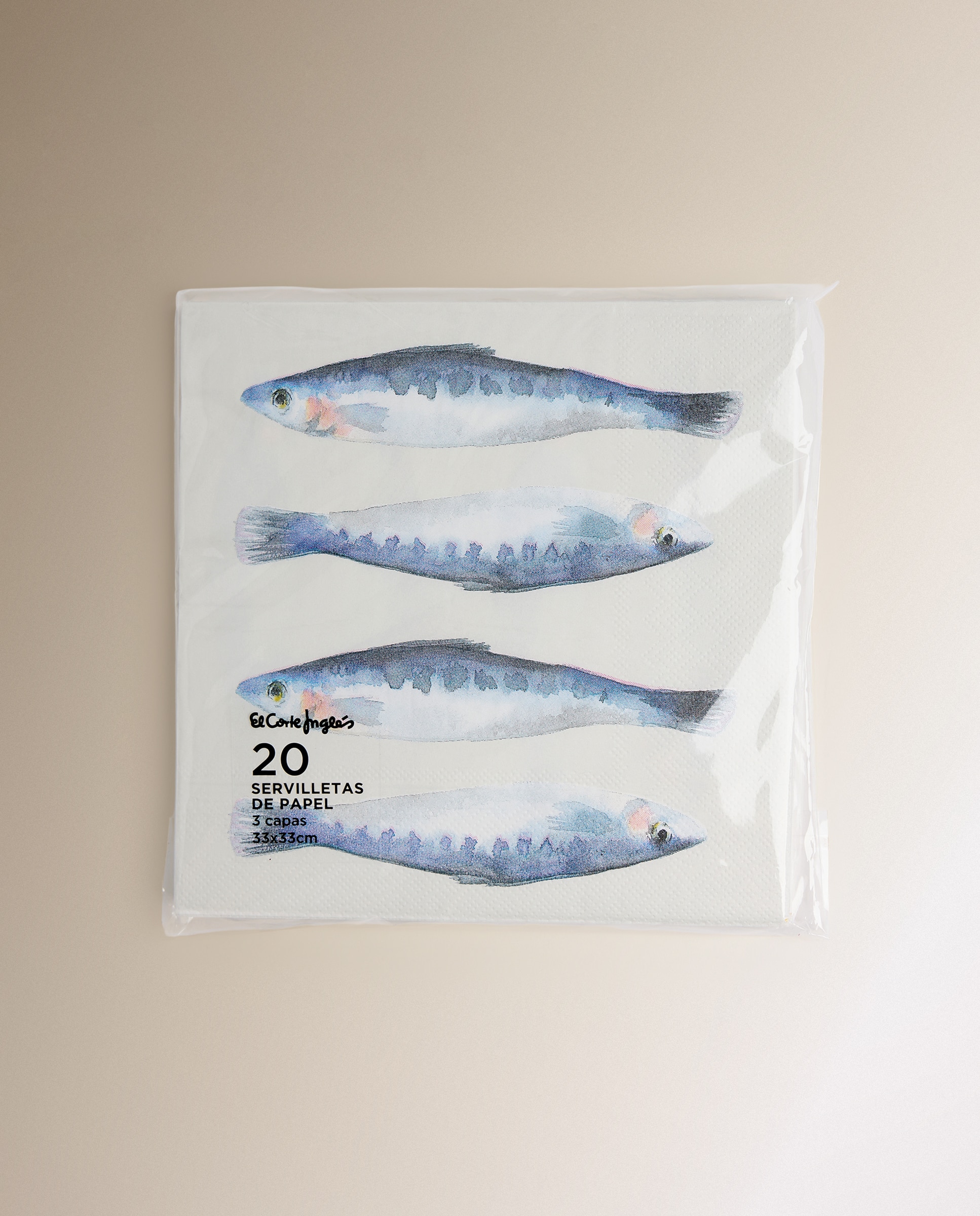 Pack de 20 Guardanapos de Papel Sardinhas Azul-2