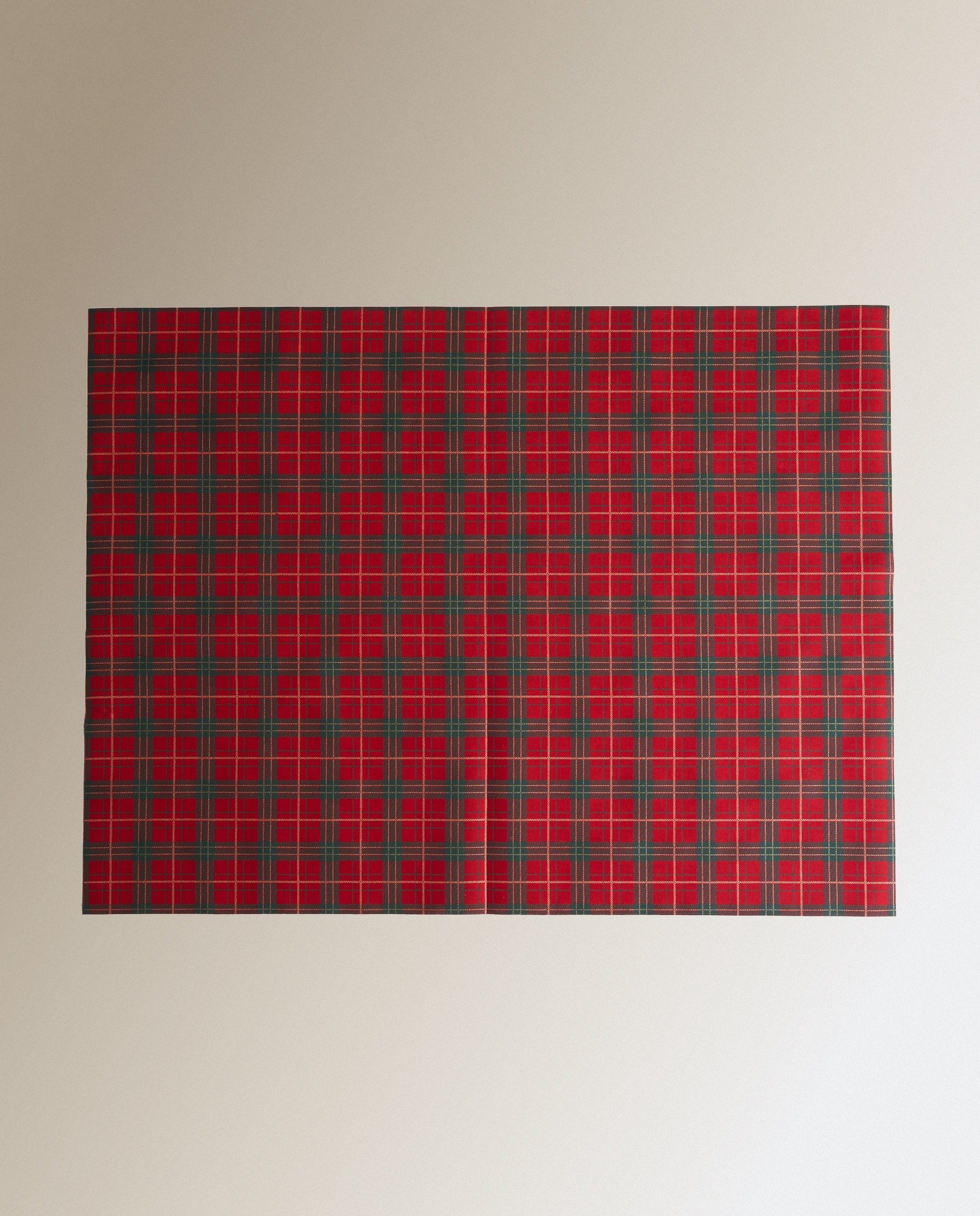 Pack de 6 Individuais de Algodão Tartã Vermelho-3