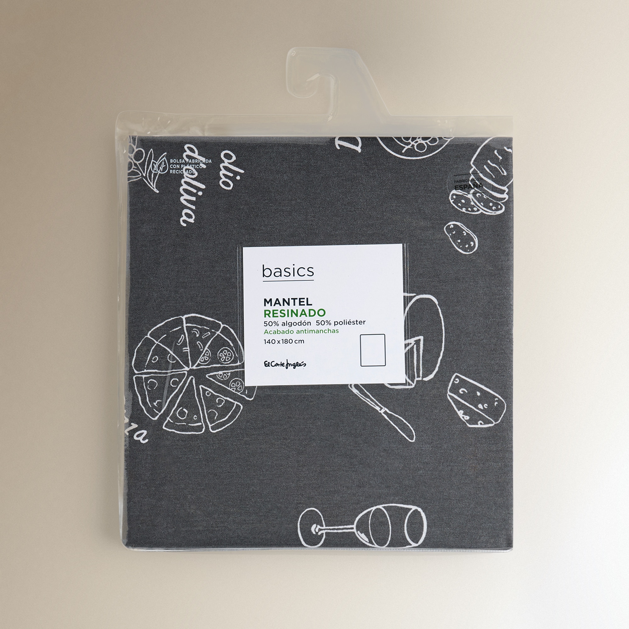 Toalha de Mesa Antinódoas Resinada Dinner Antracite-5