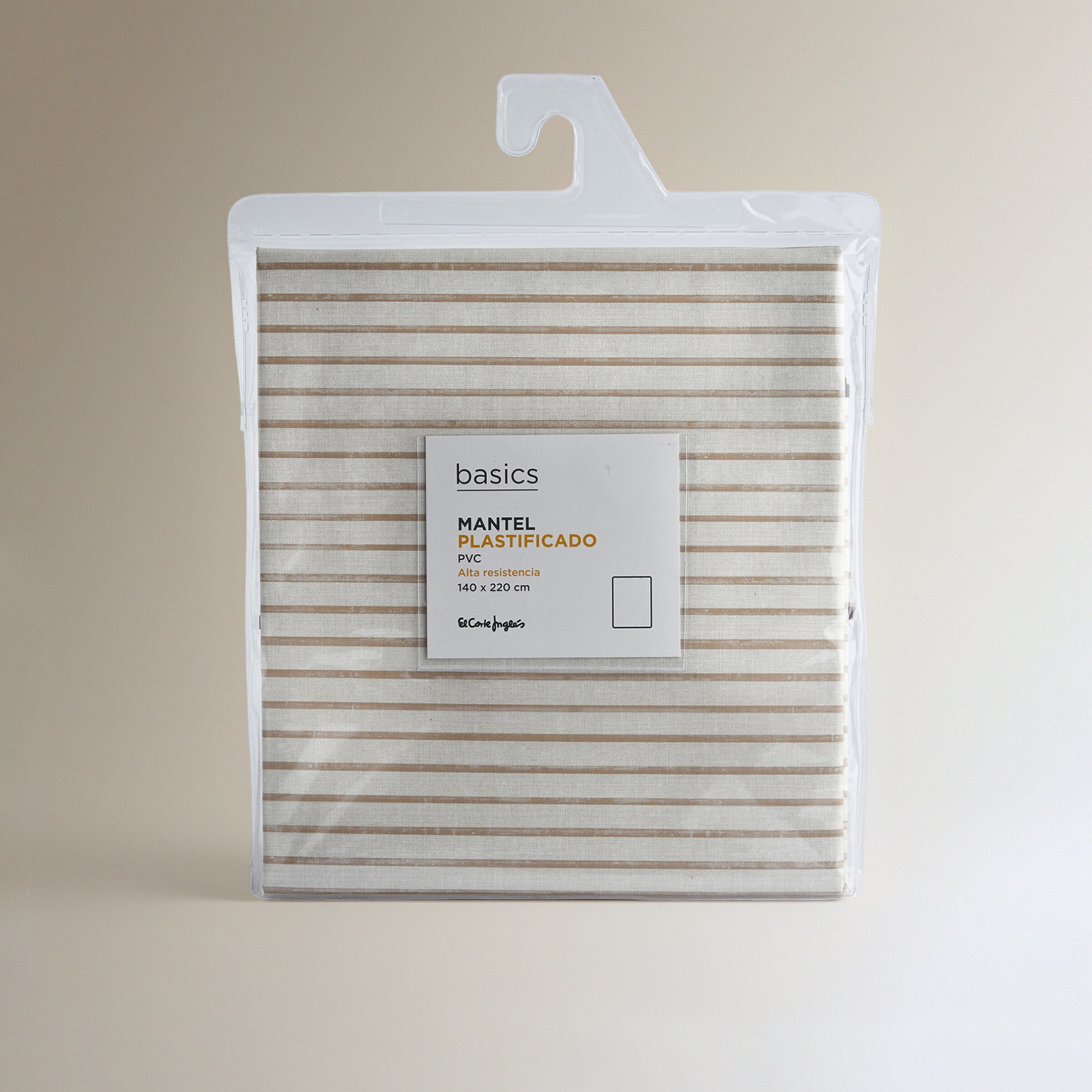 Mantel antimanchas PVC Rayas Basics El Corte Inglés Beige-5