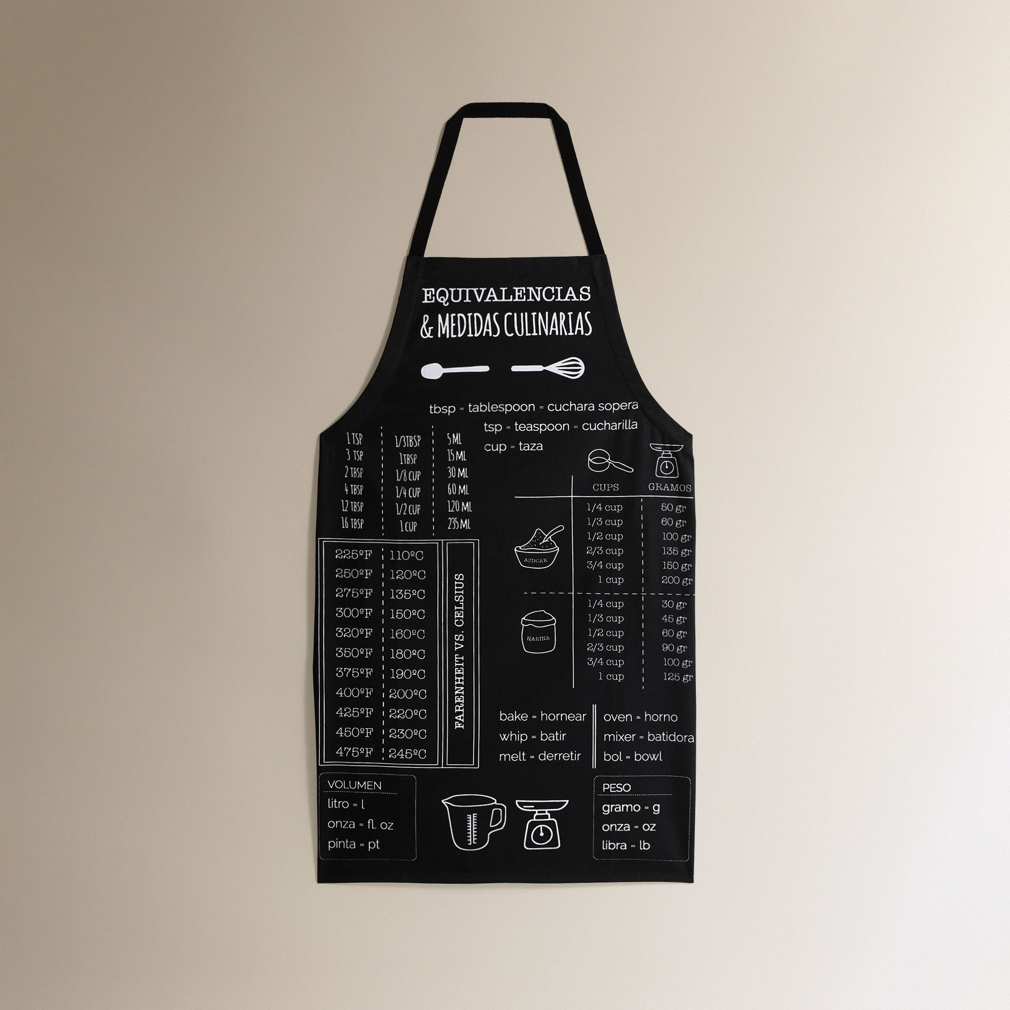 Avental de algodão Medidas Antracite-2