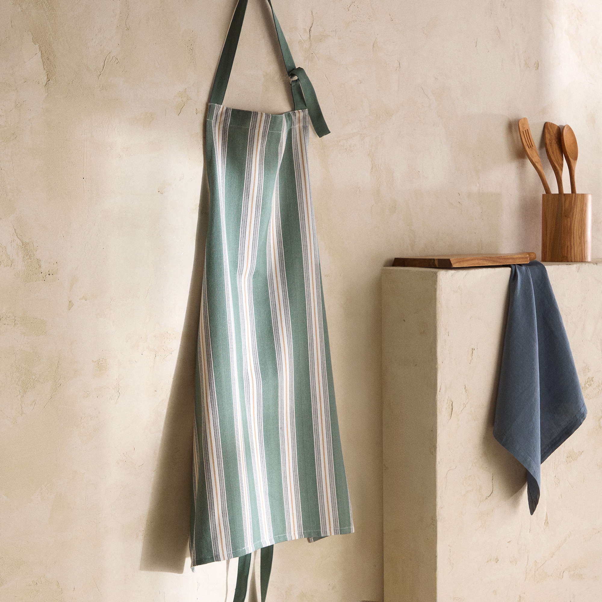 Avental de Algodão Risca Verde-1