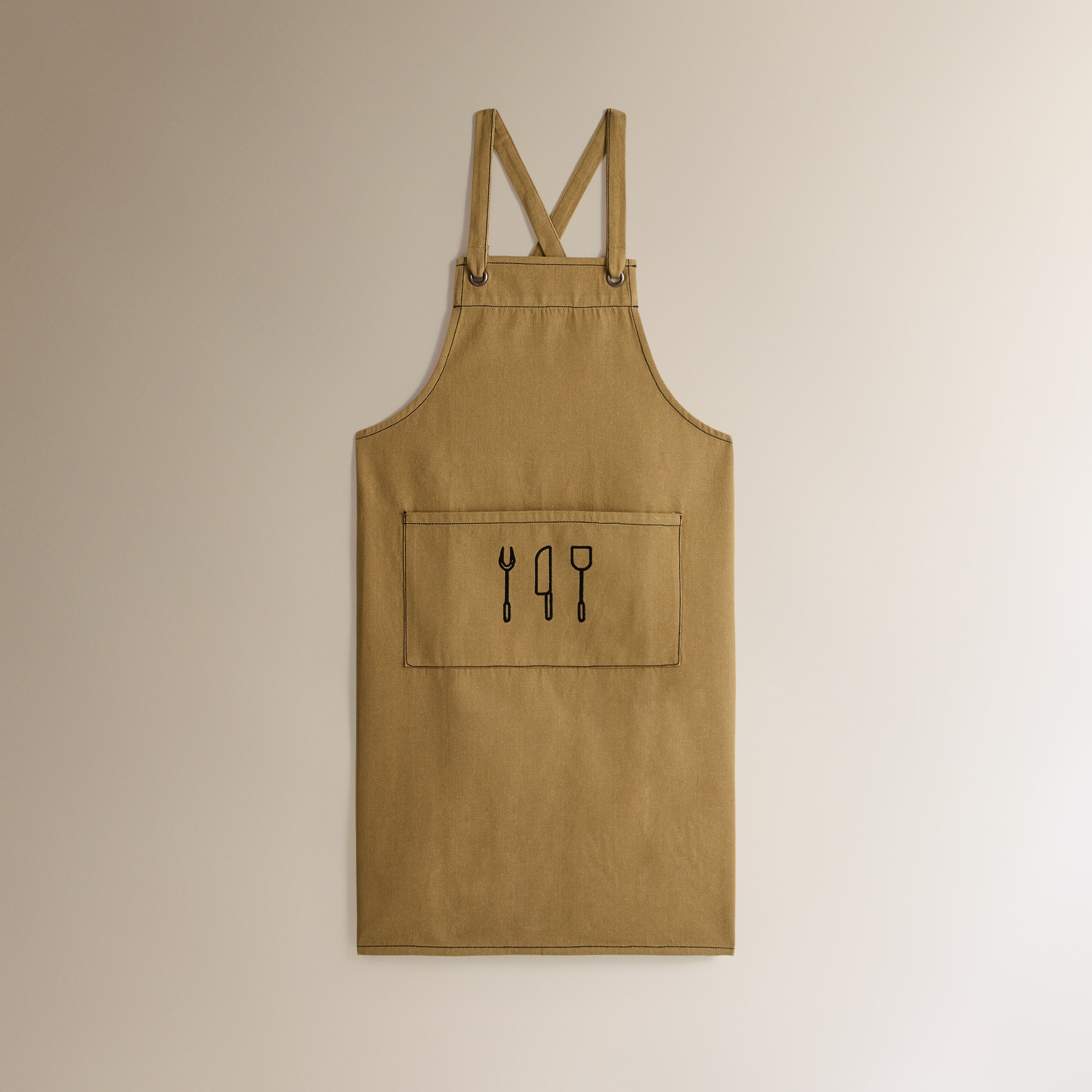 Avental de Algodão Carve Bege-2