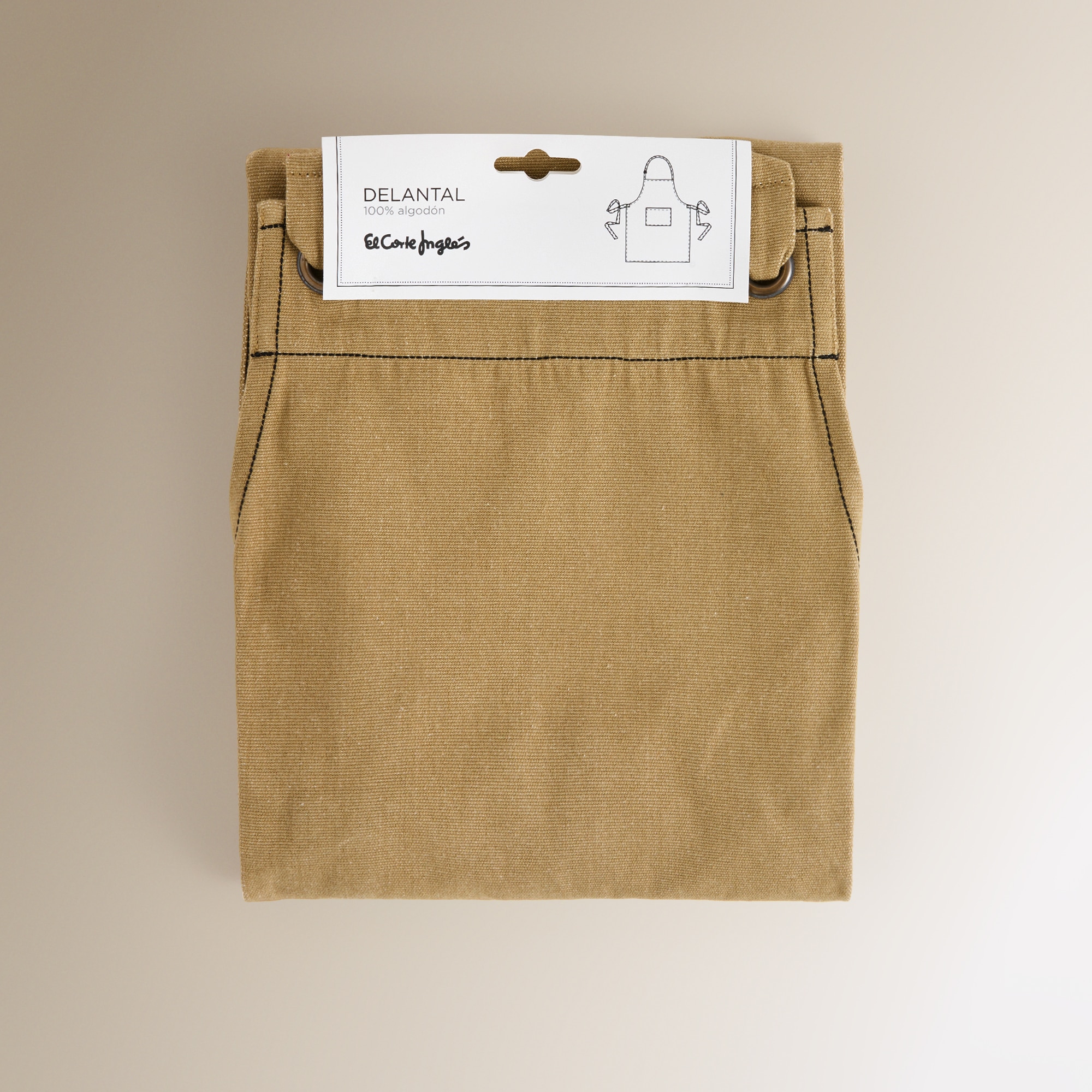 Avental de Algodão Carve Bege-4