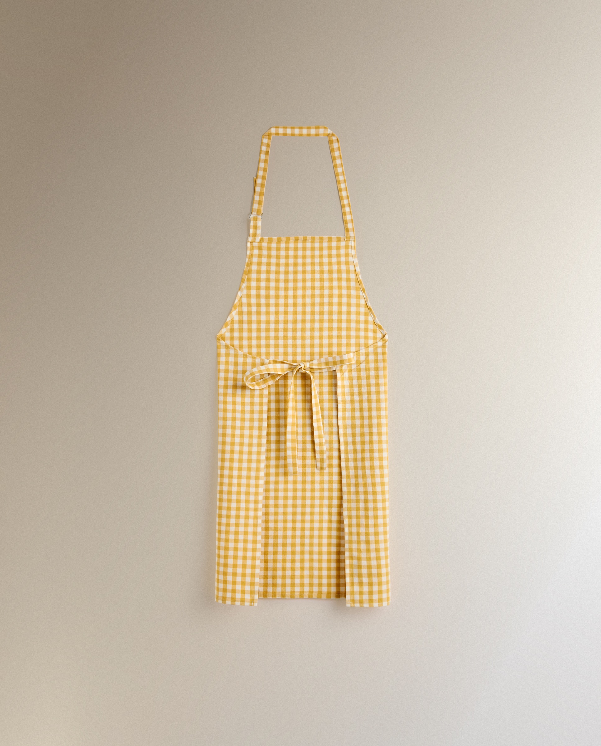 Avental de Algodão Mini Vichy Amarelo-3