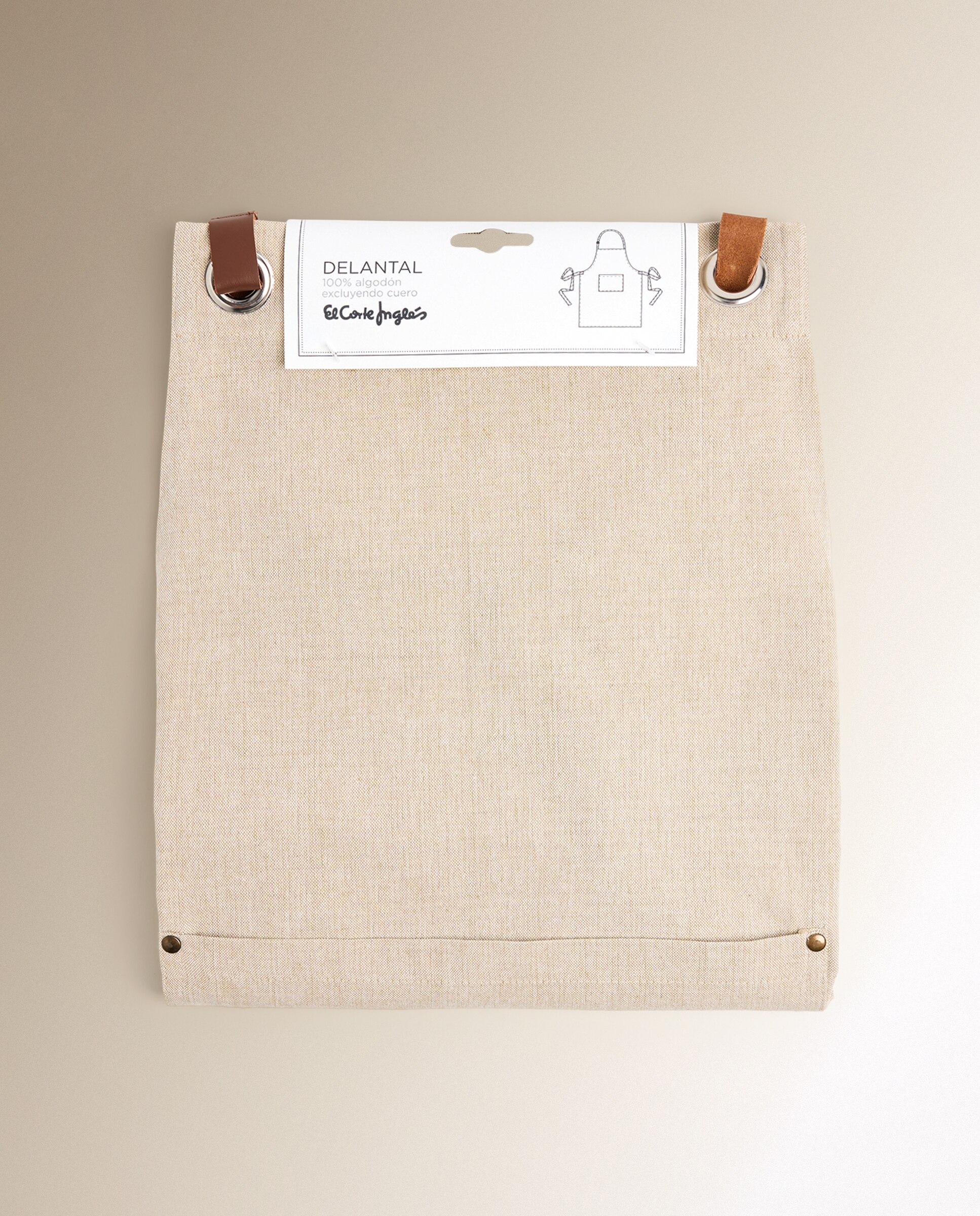 Avental de Algodão Leather Bege-4