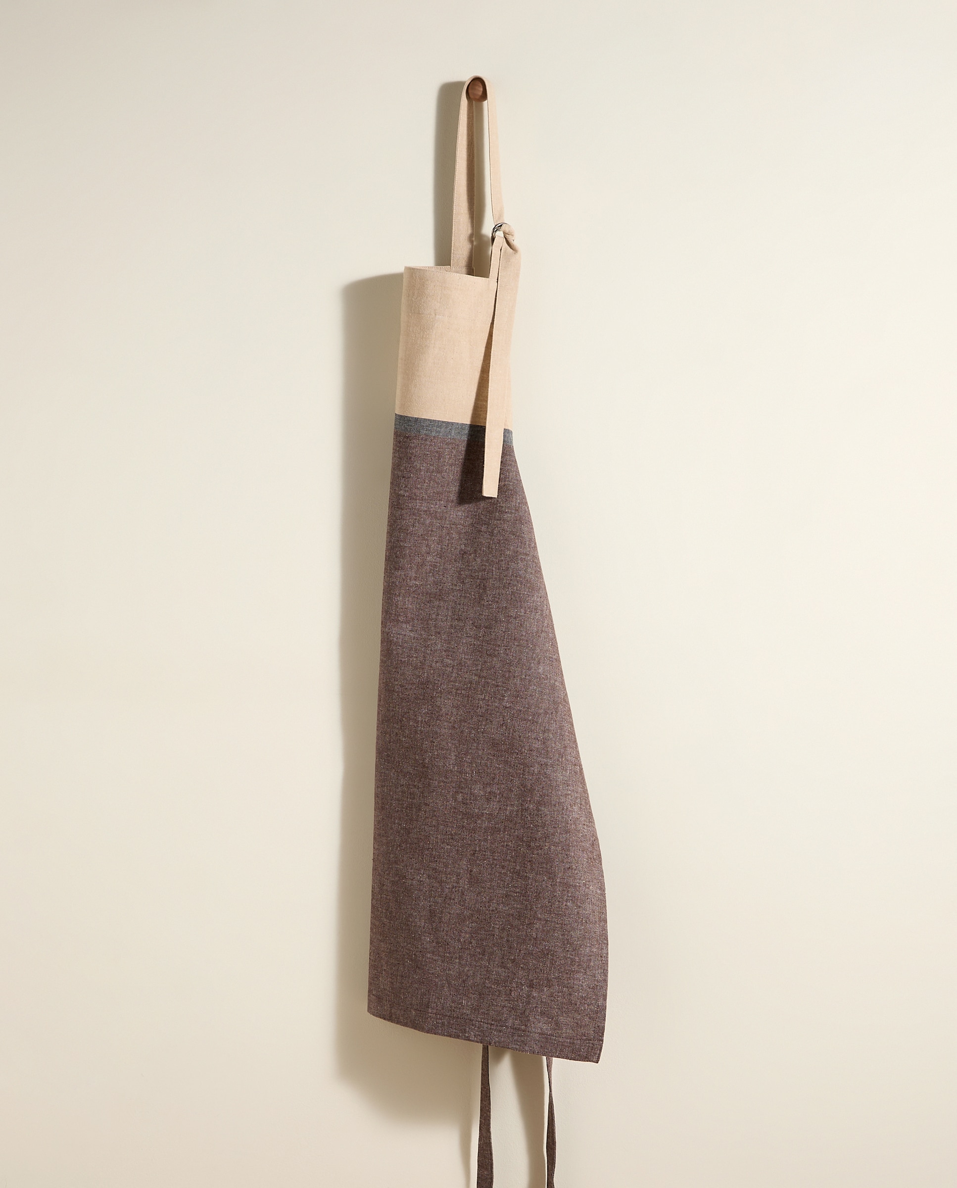 Delantal algodón y lino Aux - Beige Beige-1