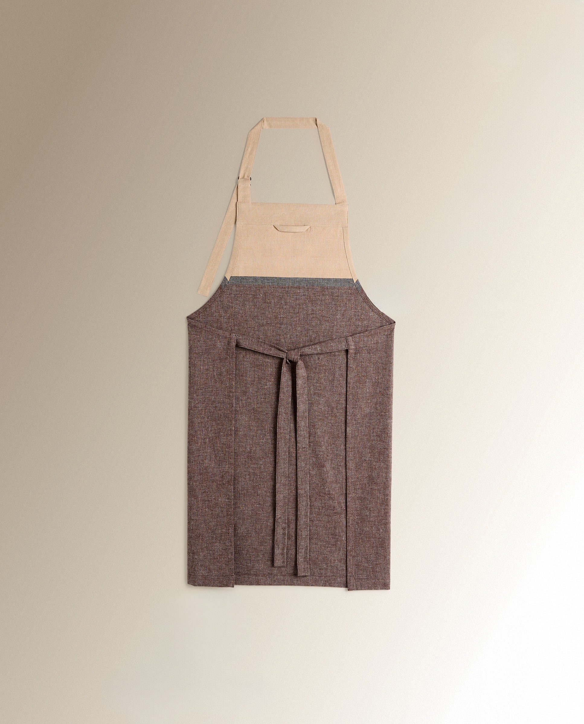 Delantal algodón y lino Aux - Beige Beige-3