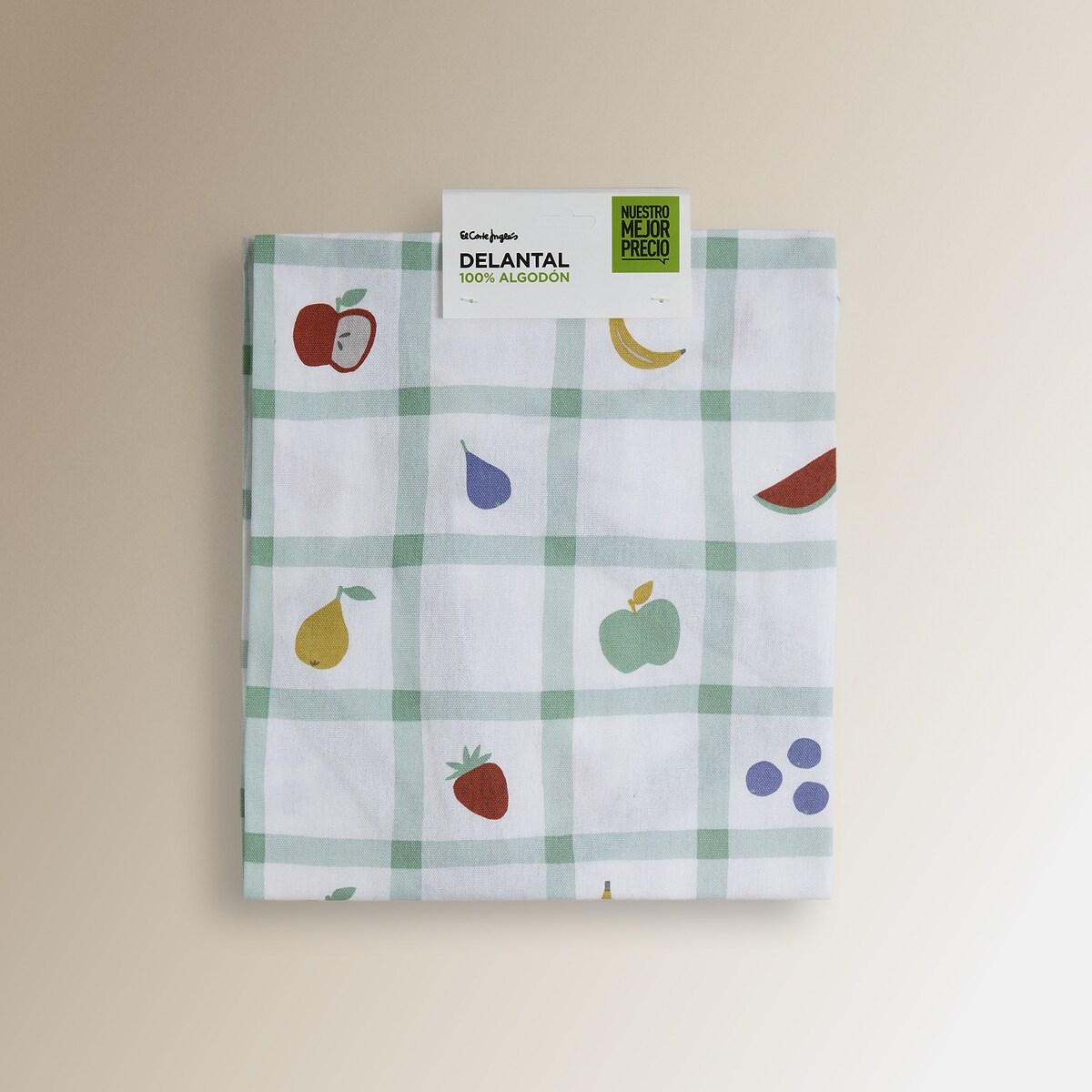 Delantal algodón Picnic Verde-4