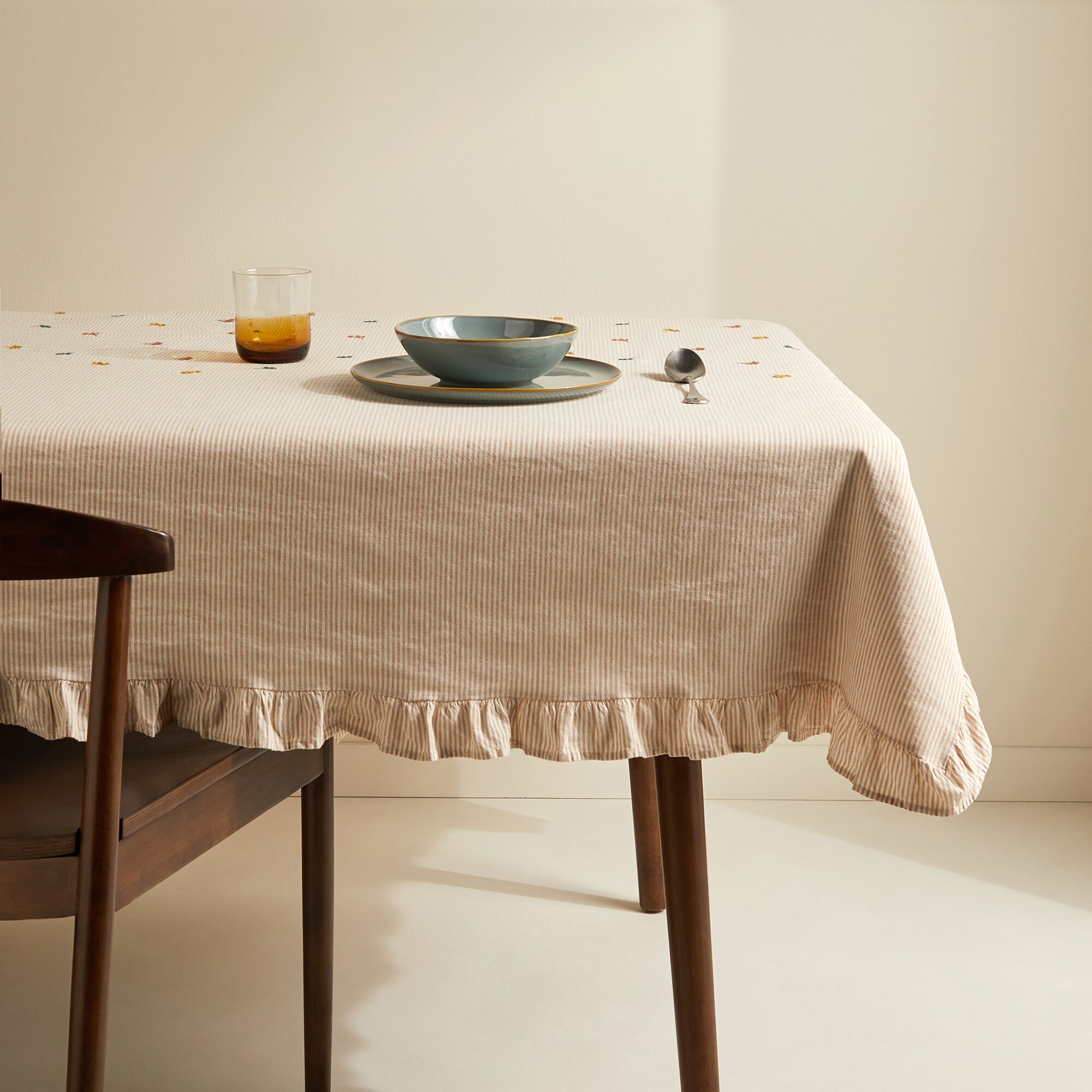 Toalha de Mesa de Linho e Algodão Verona Multicolor-1