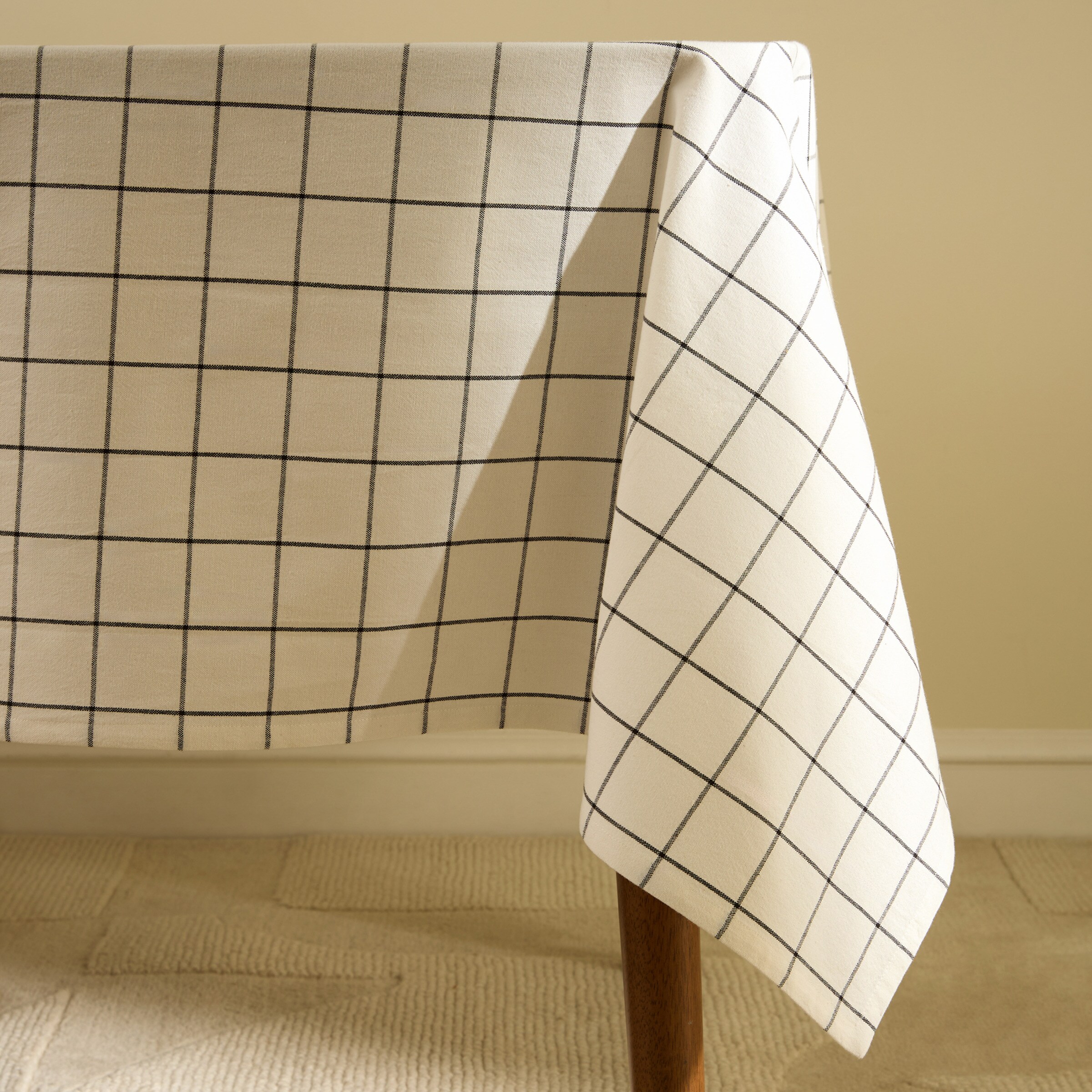 Mantel algodón Cuadro - Blanco 100 x 170 cm Blanco-4