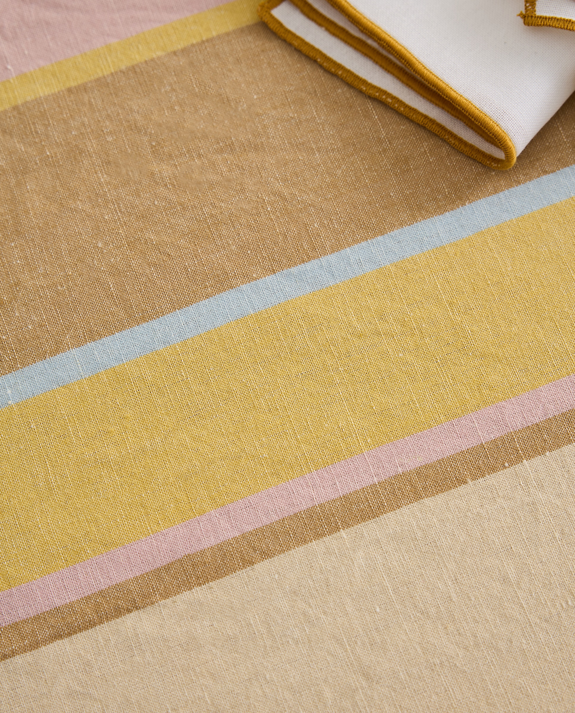 Toalha de Mesa de Linho e Algodão Ethel Multicolor-3