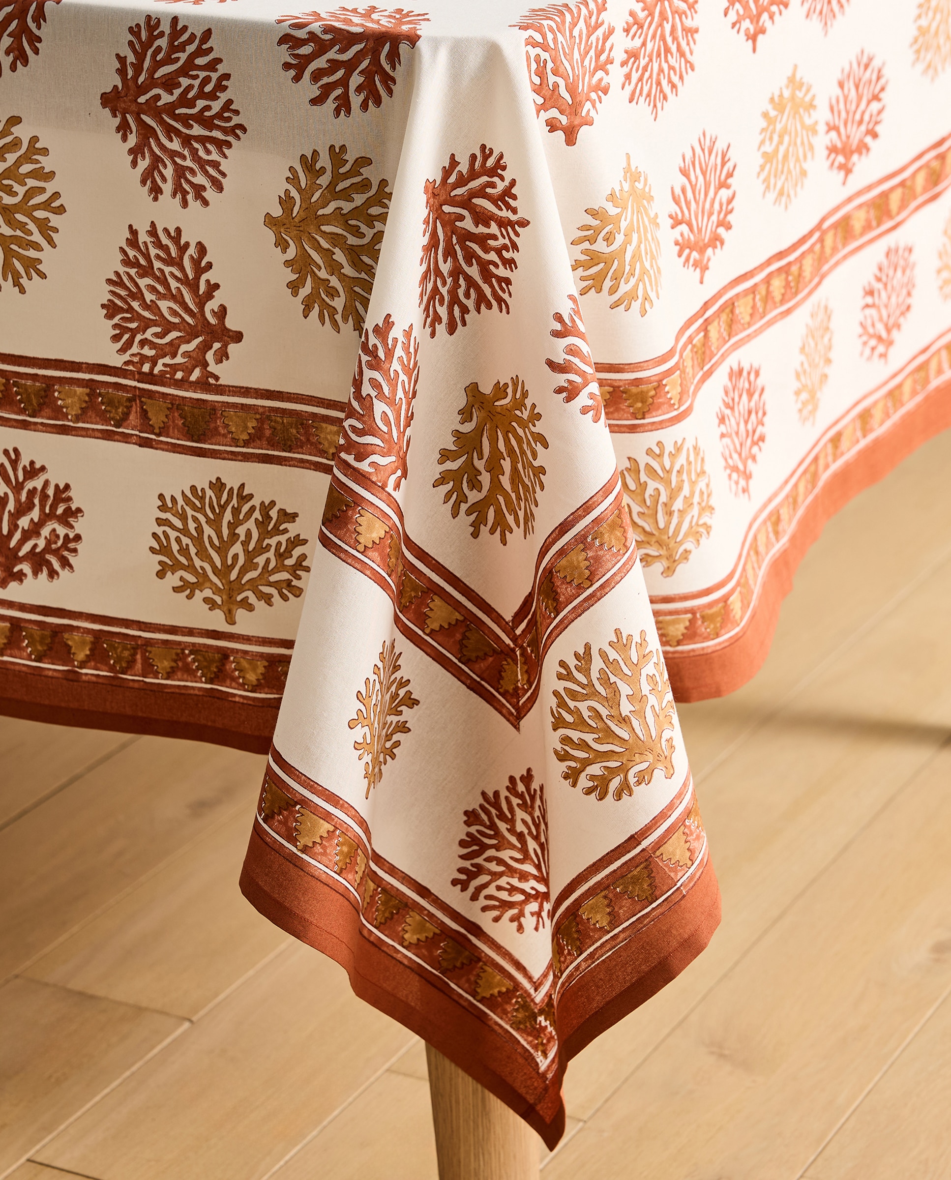 Toalha de Mesa de Algodão Blockprint Turqueta Multicolor-4