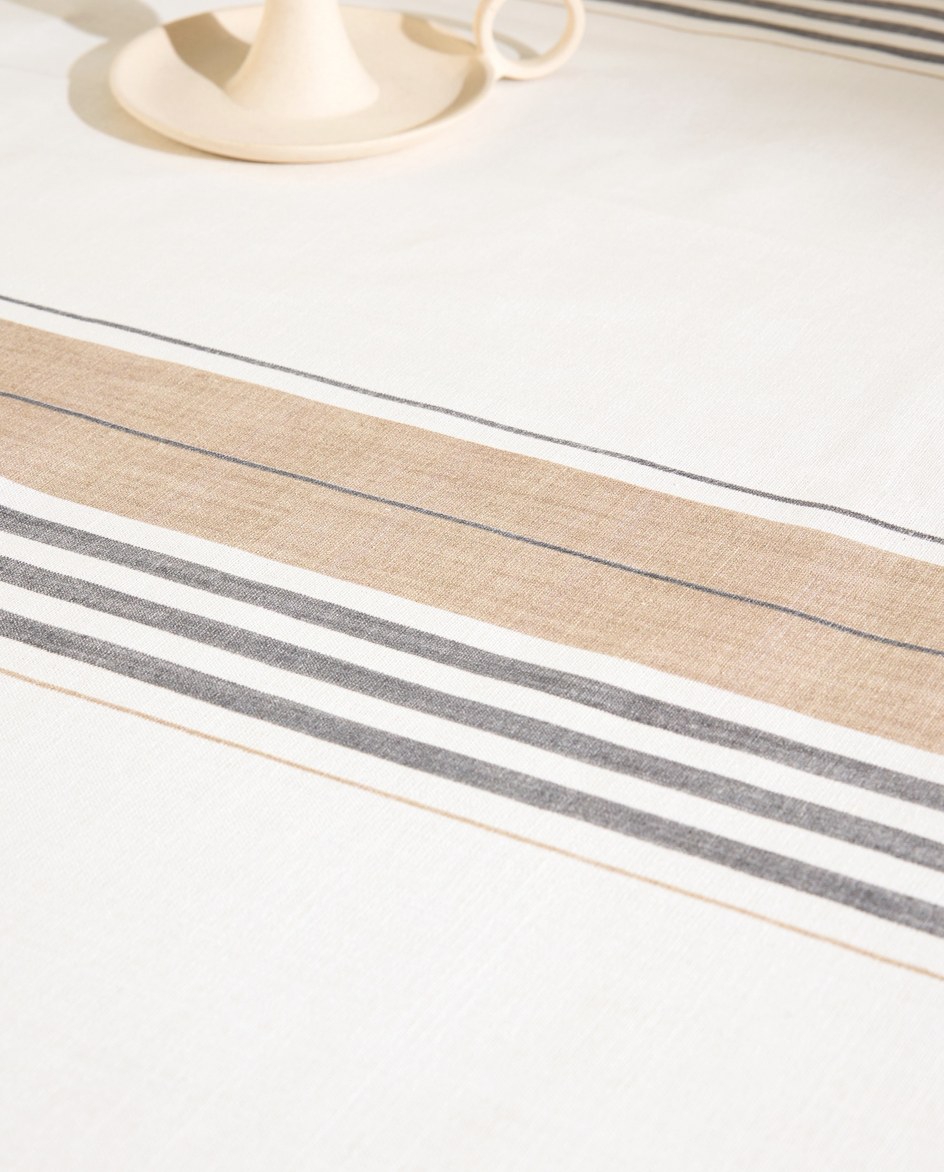 Mantel algodón Arena - Marrón 170 x 350 cm Marrón-3