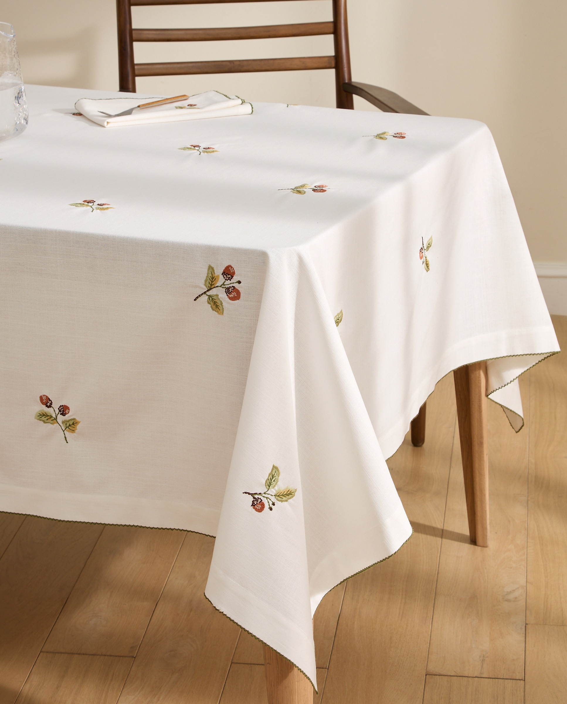 Mantel algodón Roble - Blanco 170 x 350 cm Blanco-1