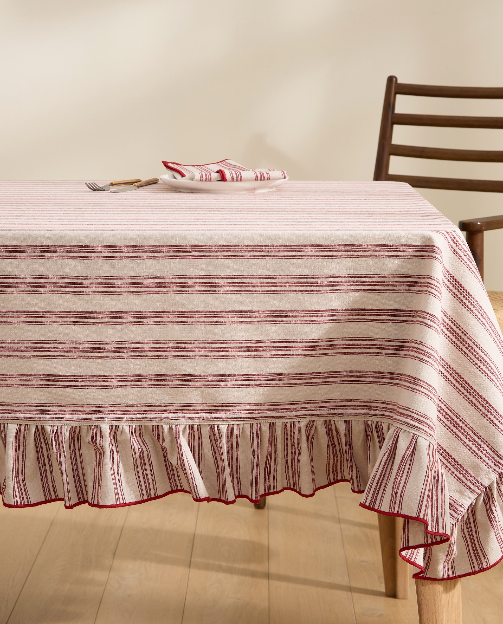 Mantel algodón Biarritz - Rojo 170 x 250 cm Rojo-1