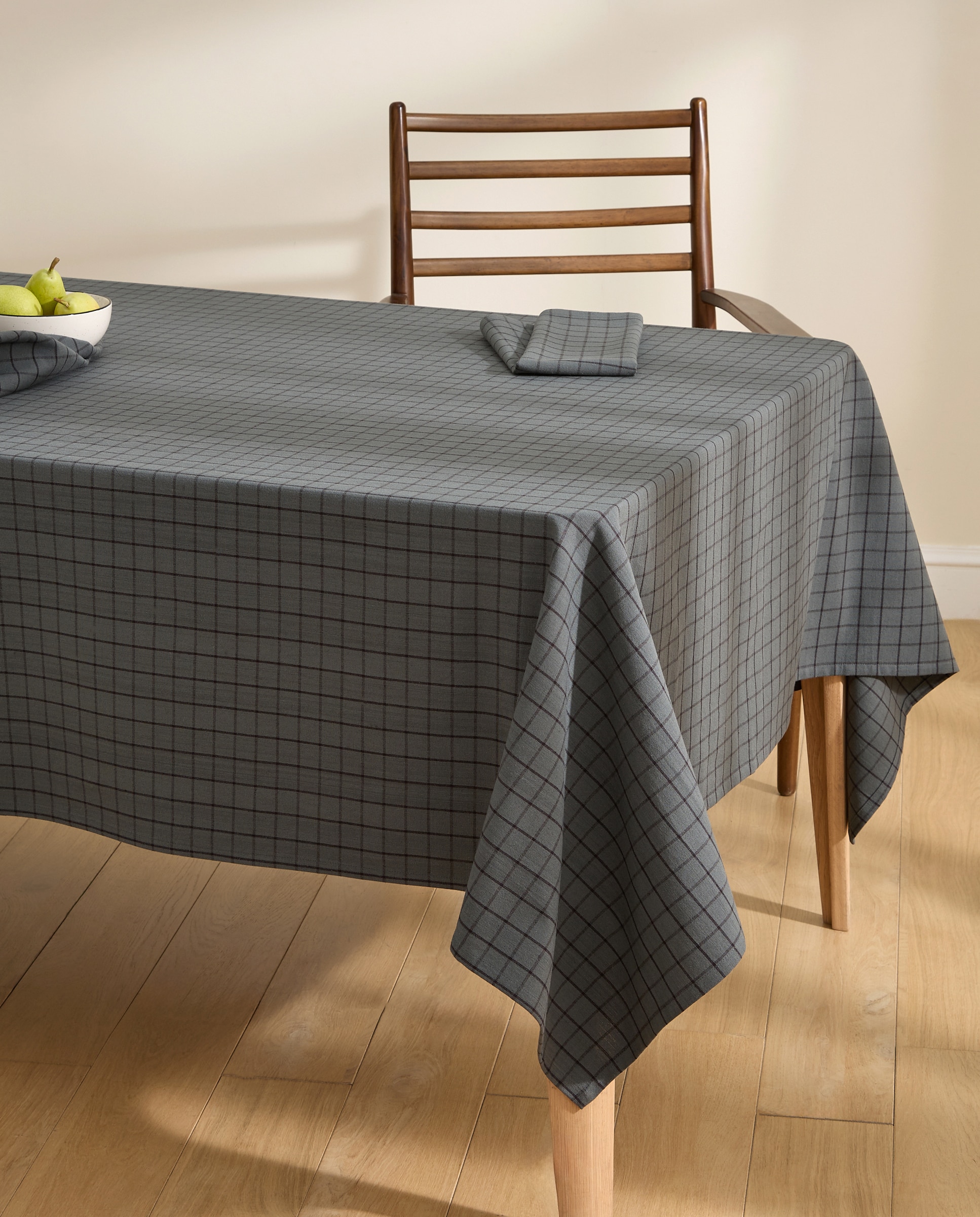 Toalha de Mesa em Algodão Charcoal Cinzento Antracite-1