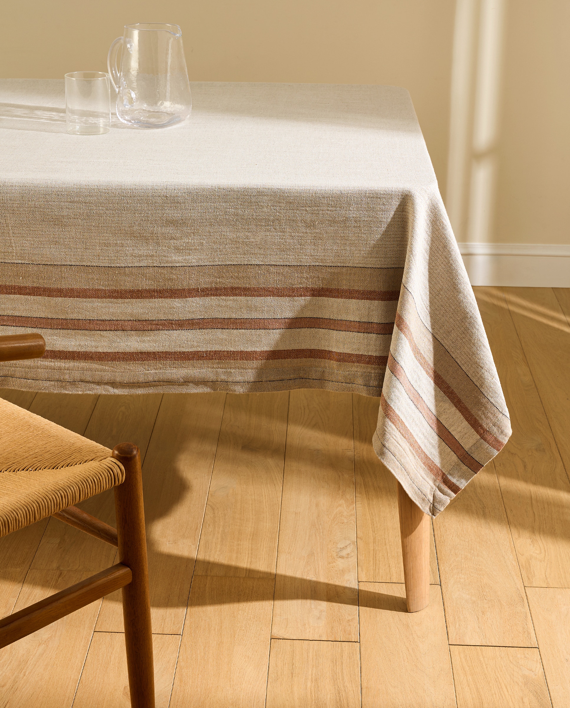 Mantel lino y algodón Linoa - Beige 170 x 250 cm Beige-1