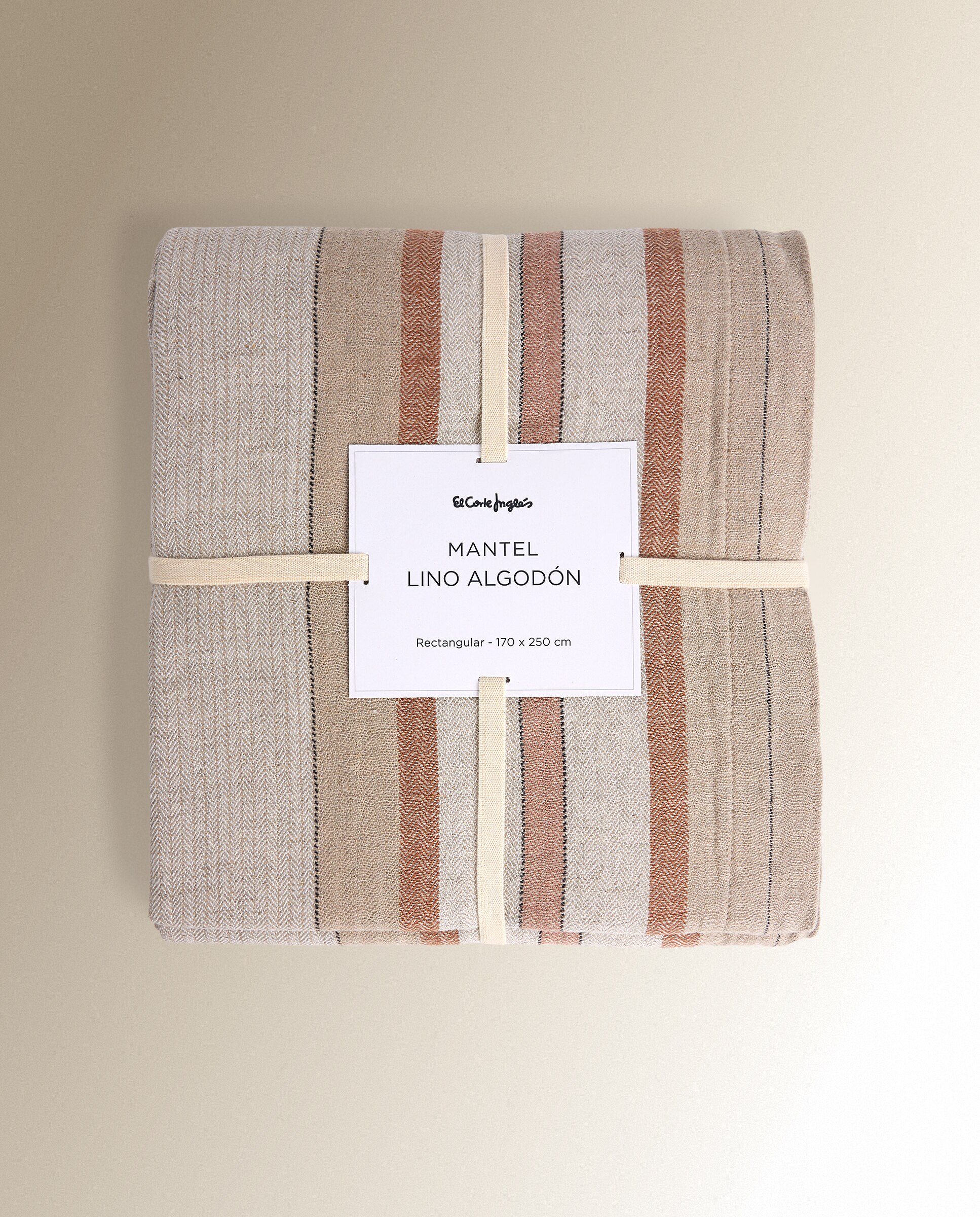 Mantel lino y algodón Linoa - Beige 170 x 250 cm Beige-5