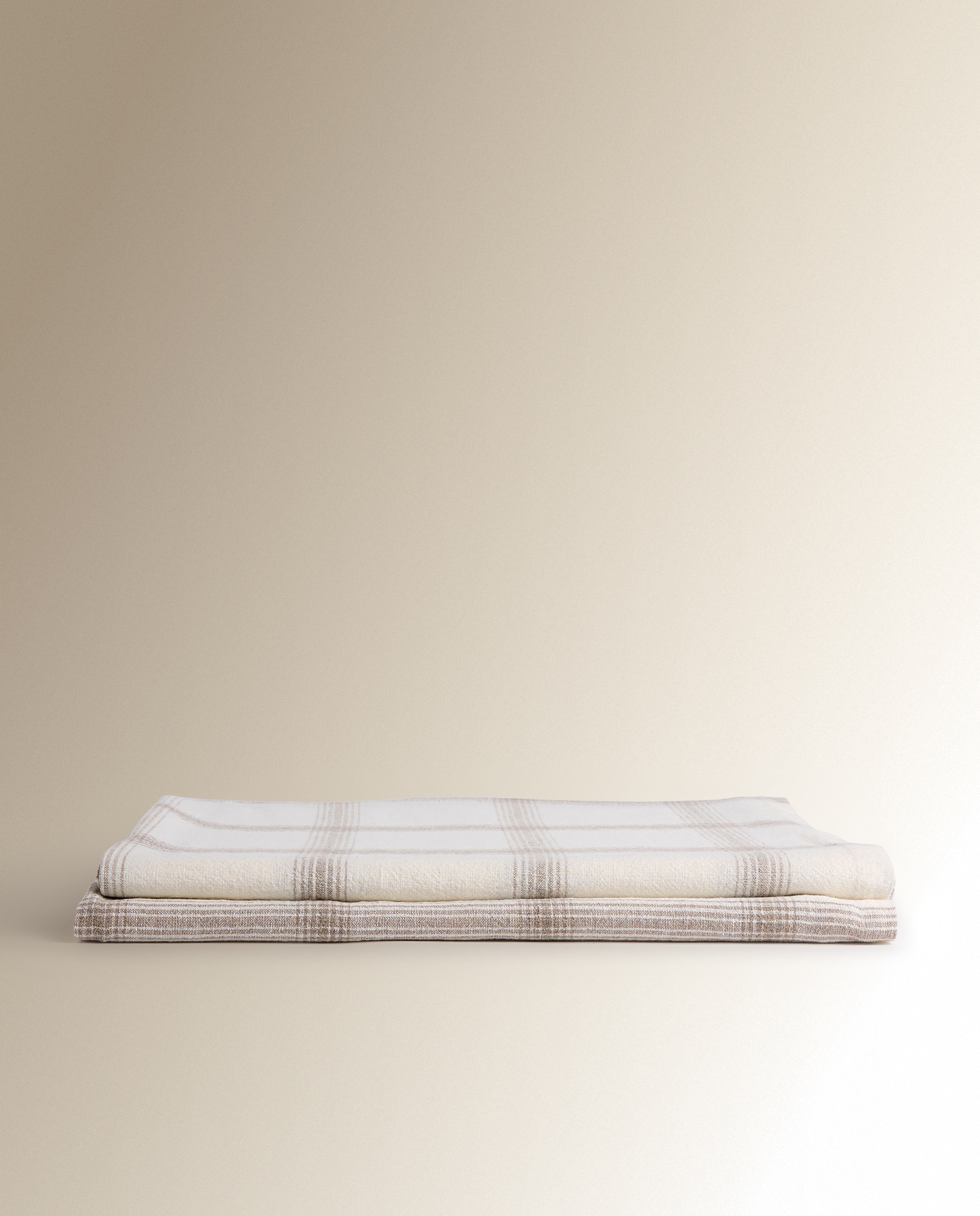 Toalha de Mesa de Algodão e Linho Noira Branco-2