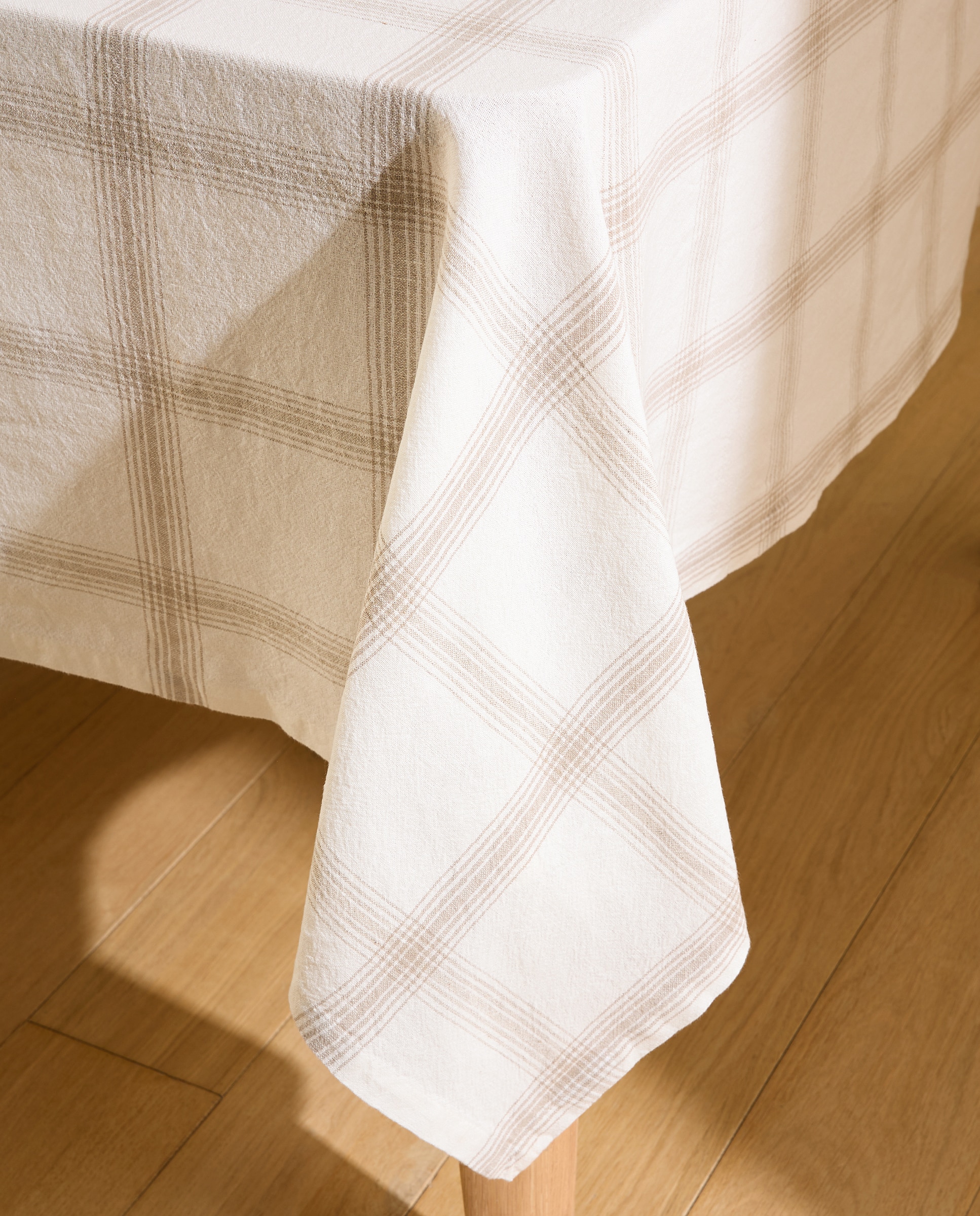 Toalha de Mesa de Algodão e Linho Noira Branco-4