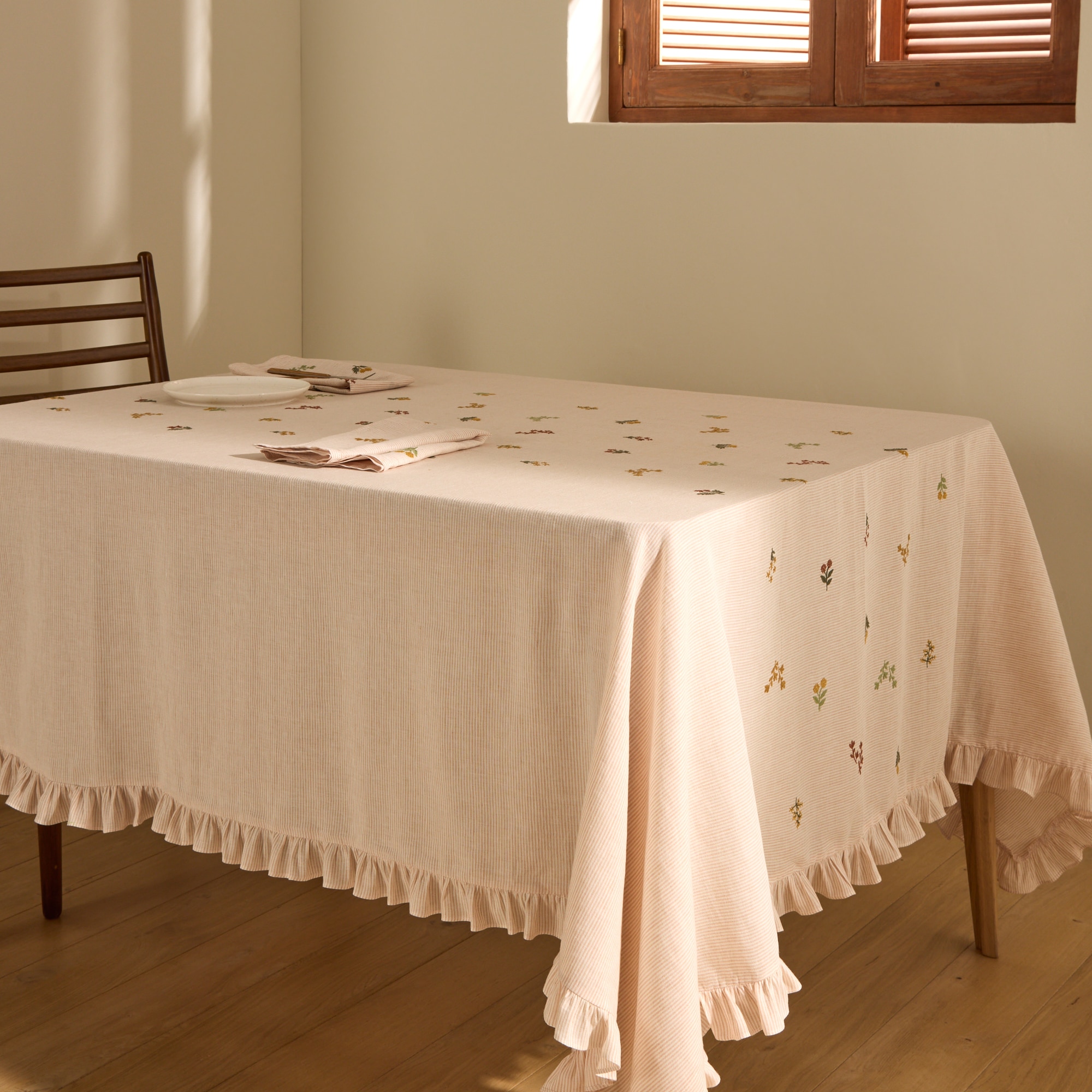 Toalha de Mesa de Algodão e Linho Sienna Cobre-1