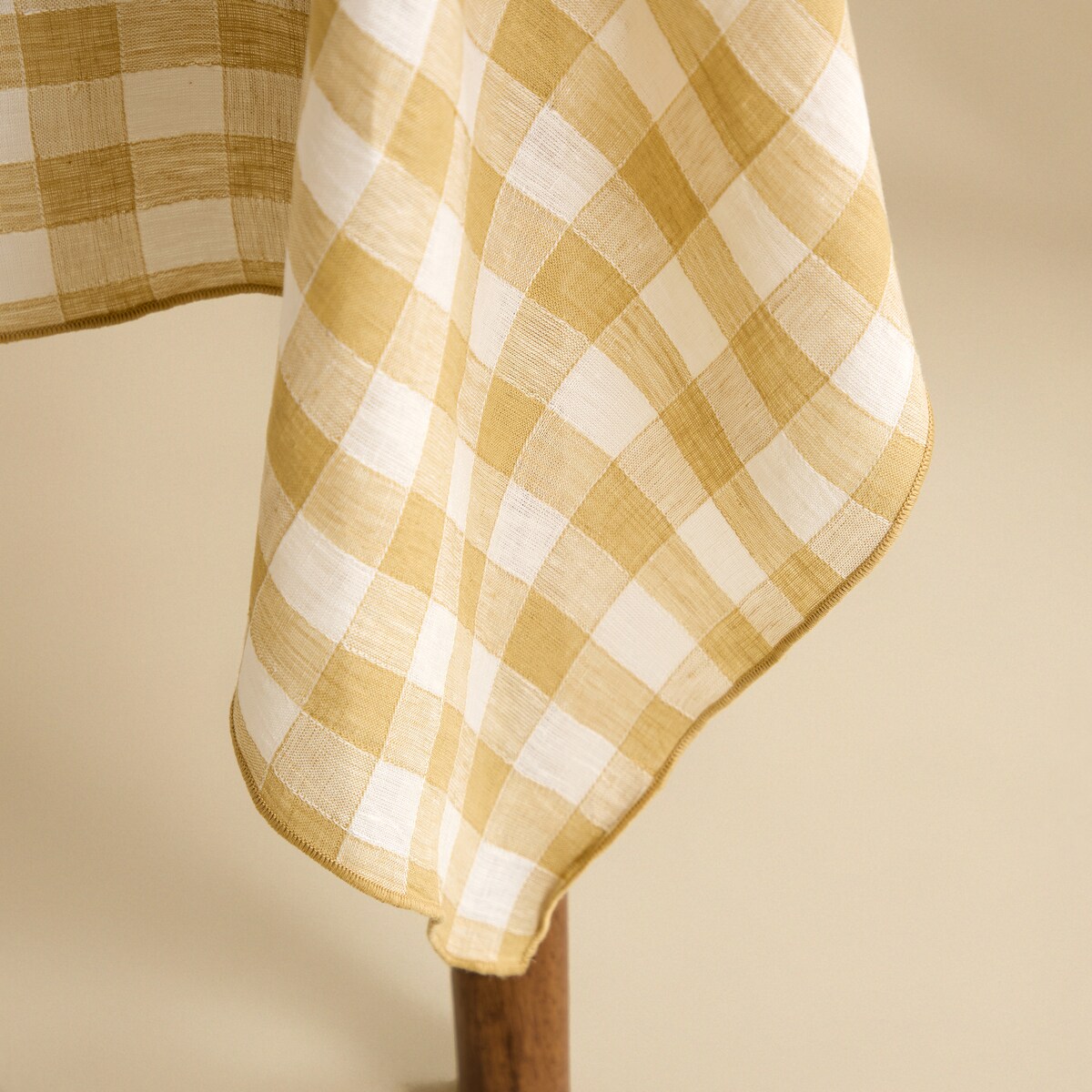 Mantel lino Vichy Mostaza-4