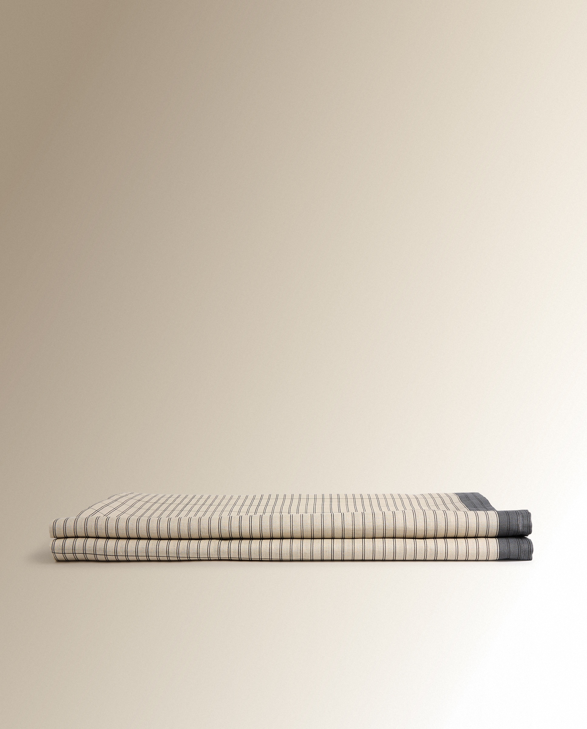 Mantel algodón y lino Row - Gris 170 x 250 cm Gris-2