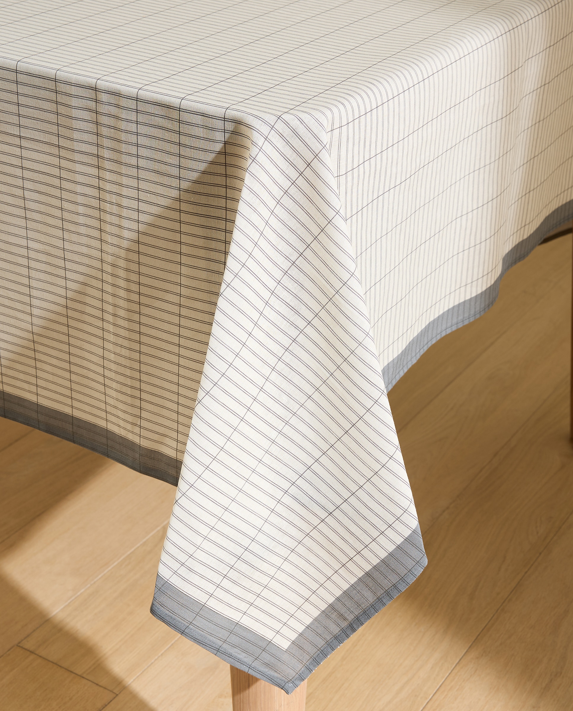 Mantel algodón y lino Row - Gris 170 x 250 cm Gris-4