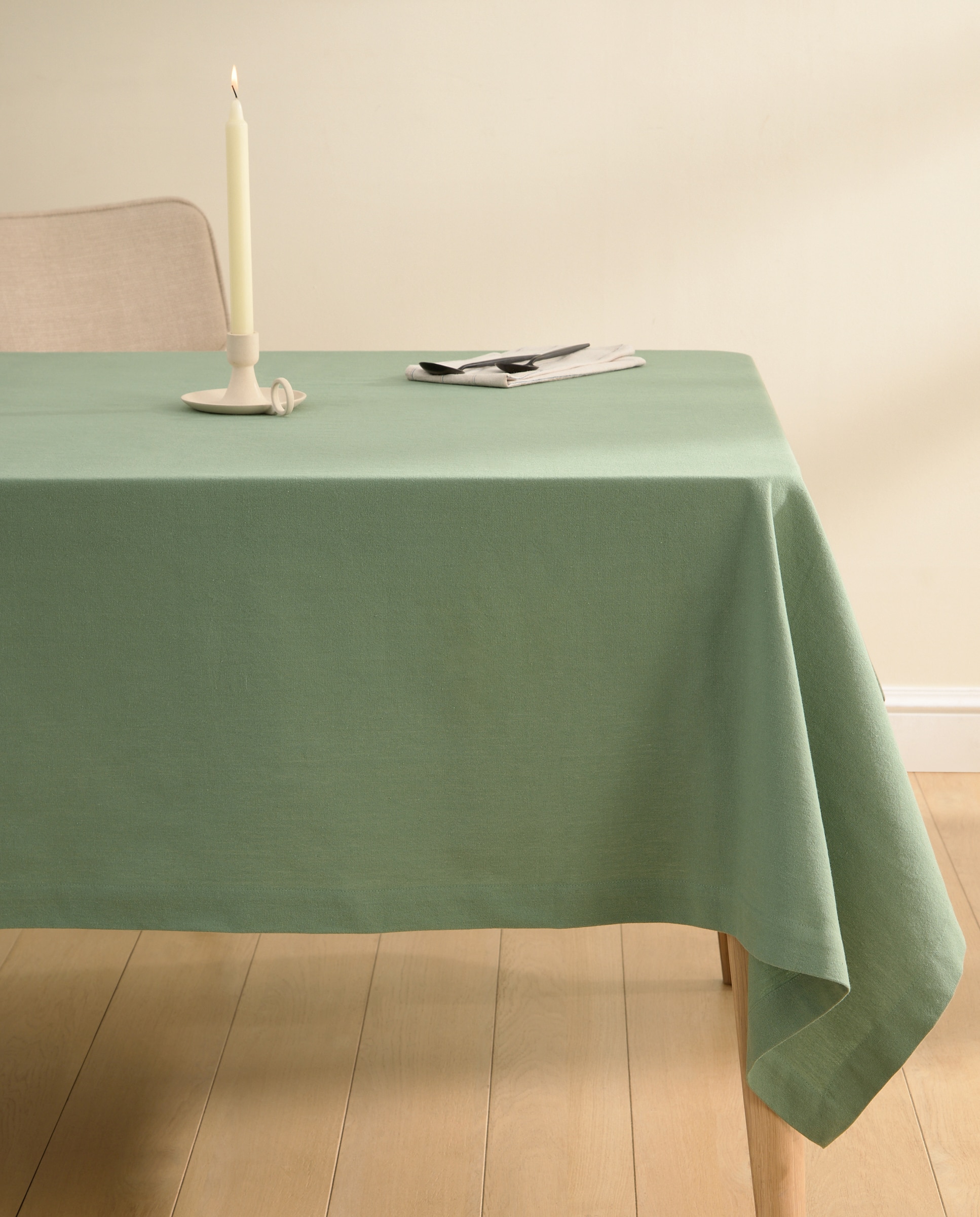 Imagen 1 de Mantel Algodón Lavado - Verde 170 x 170 cm Verde