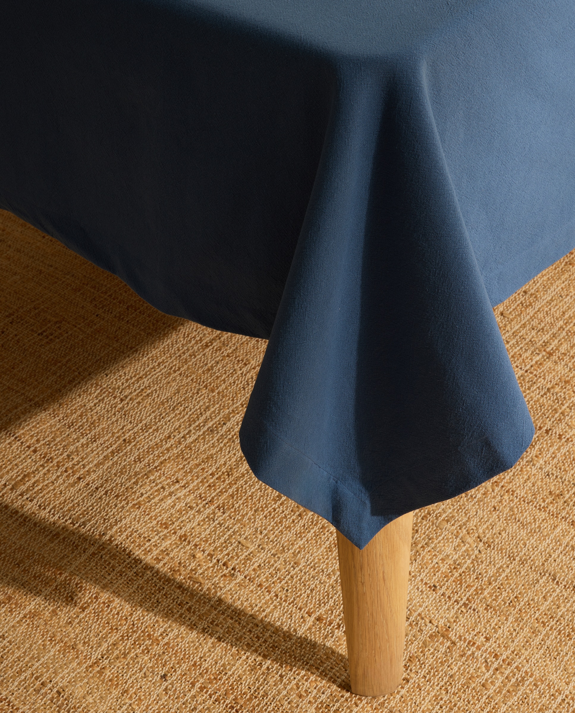 Toalha de mesa em algodão lavado Navy-4