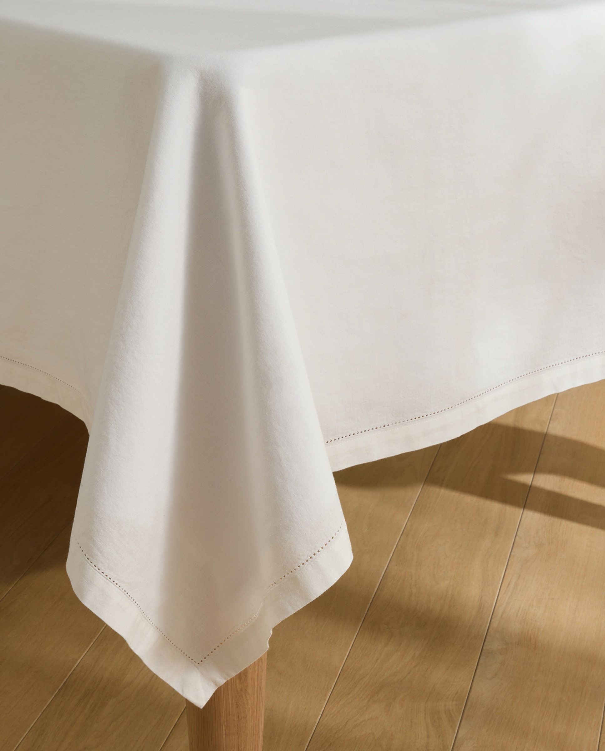 Mantel algodón y lino Vainica - Blanco 170 x 250 cm Blanco-4