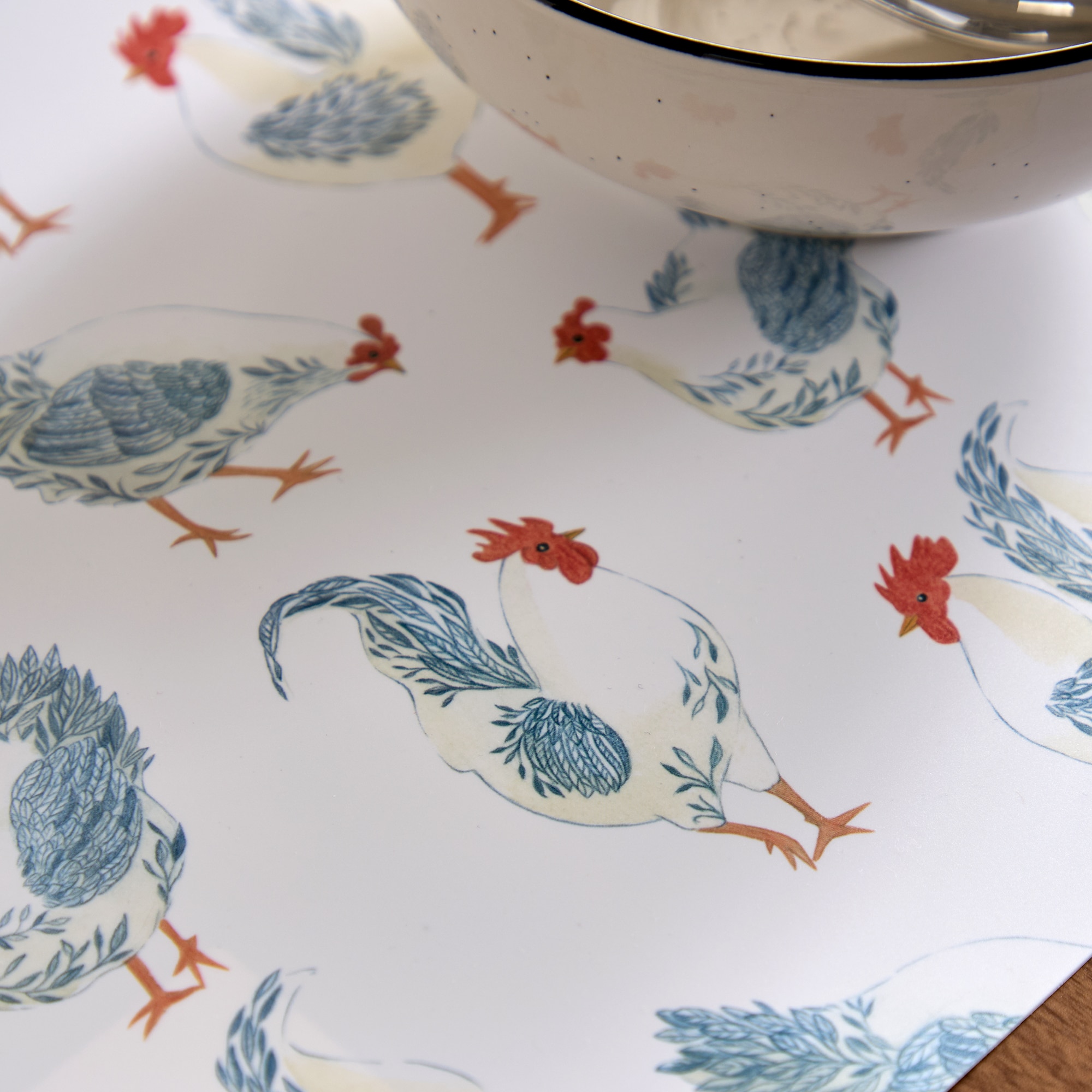 Individual de PVC Hens Azul-3