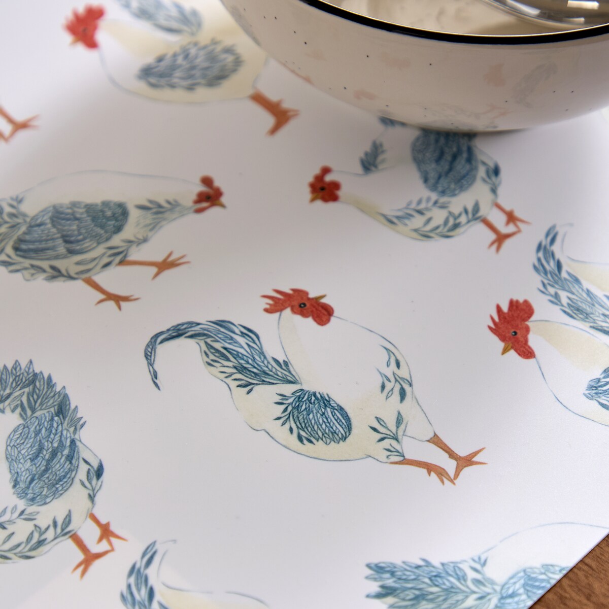 Individual de PVC Hens Azul-3