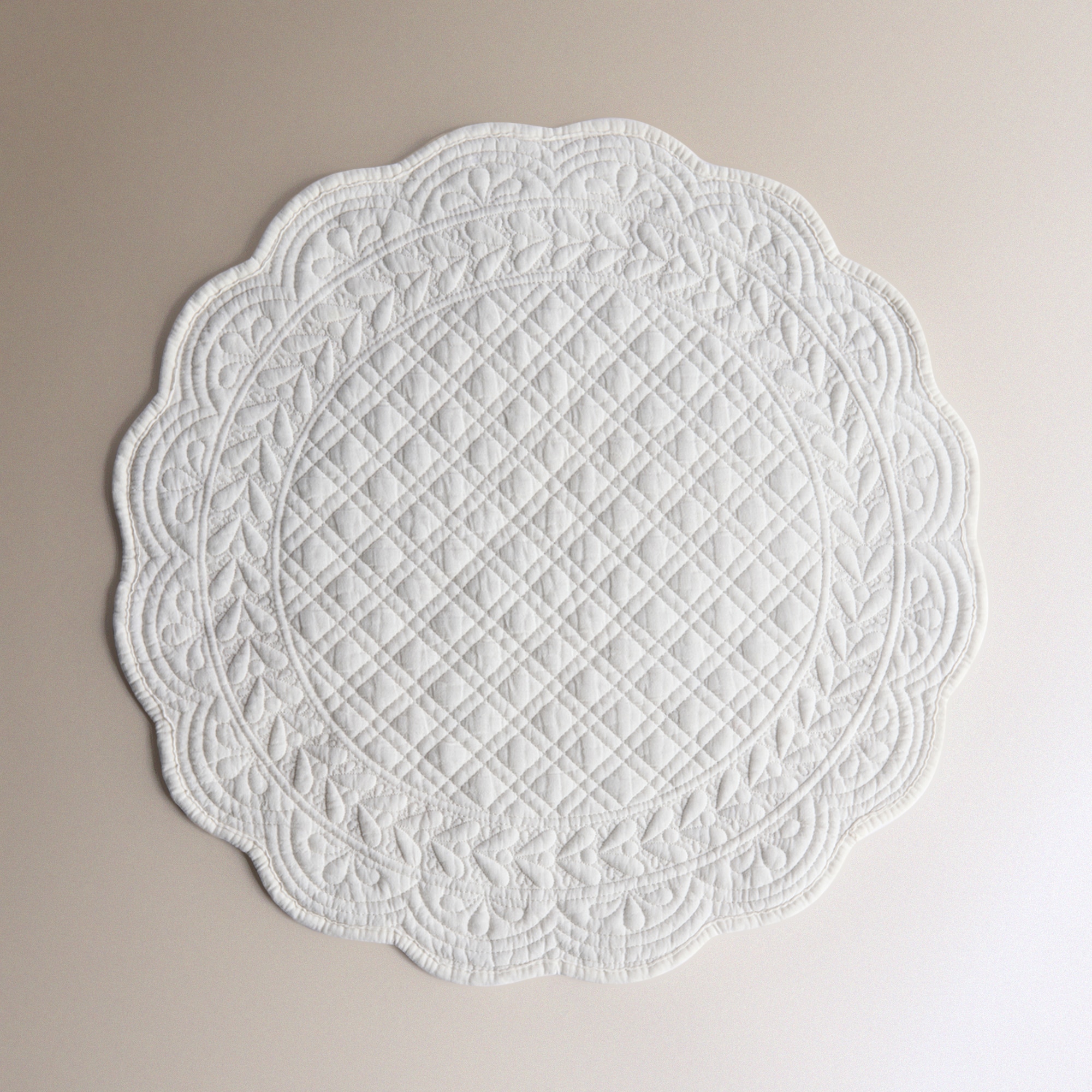 Individual Redondo de Algodão Lyon Branco-2