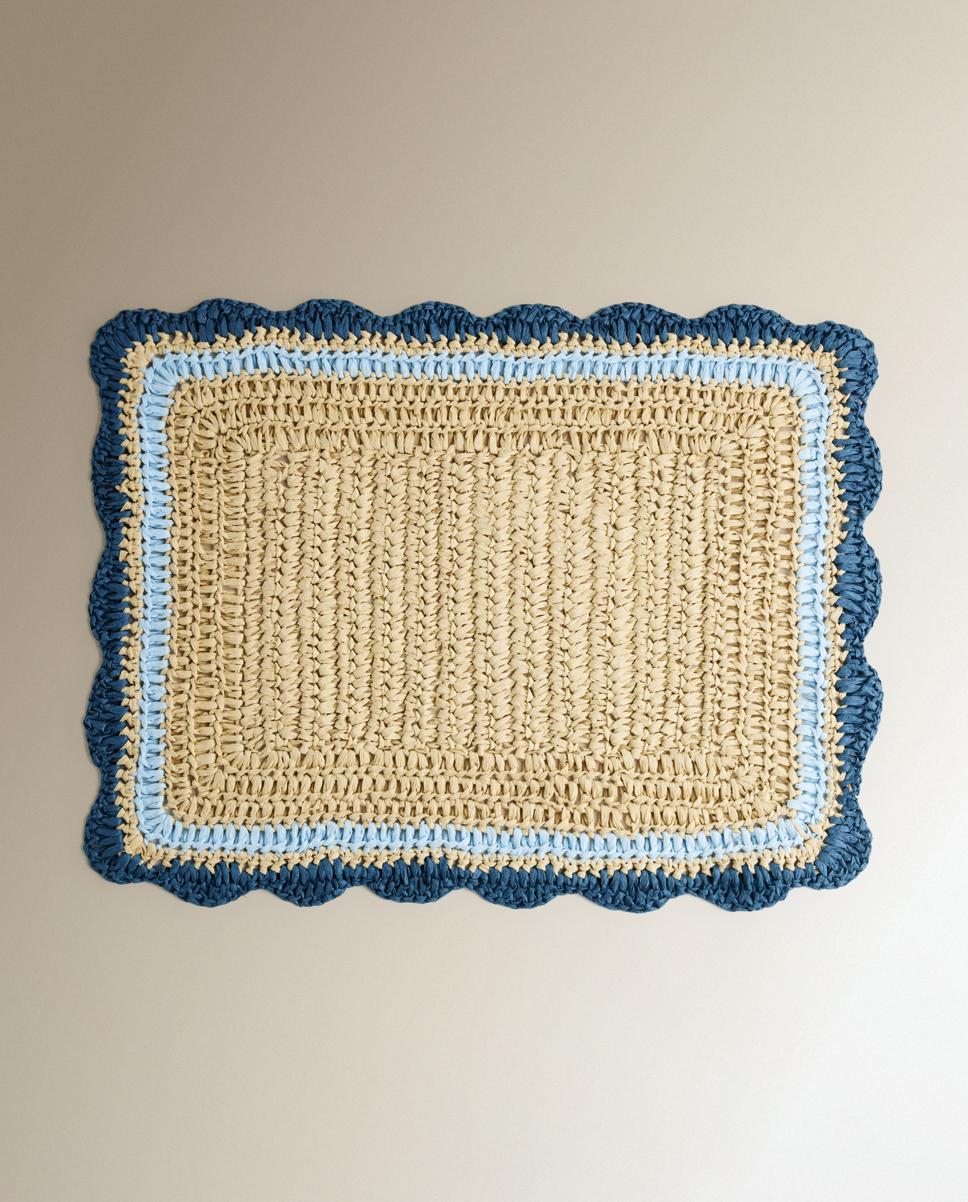 Mantel individual rectangular Crochet - Azul 34 x 45 cm Azul-2