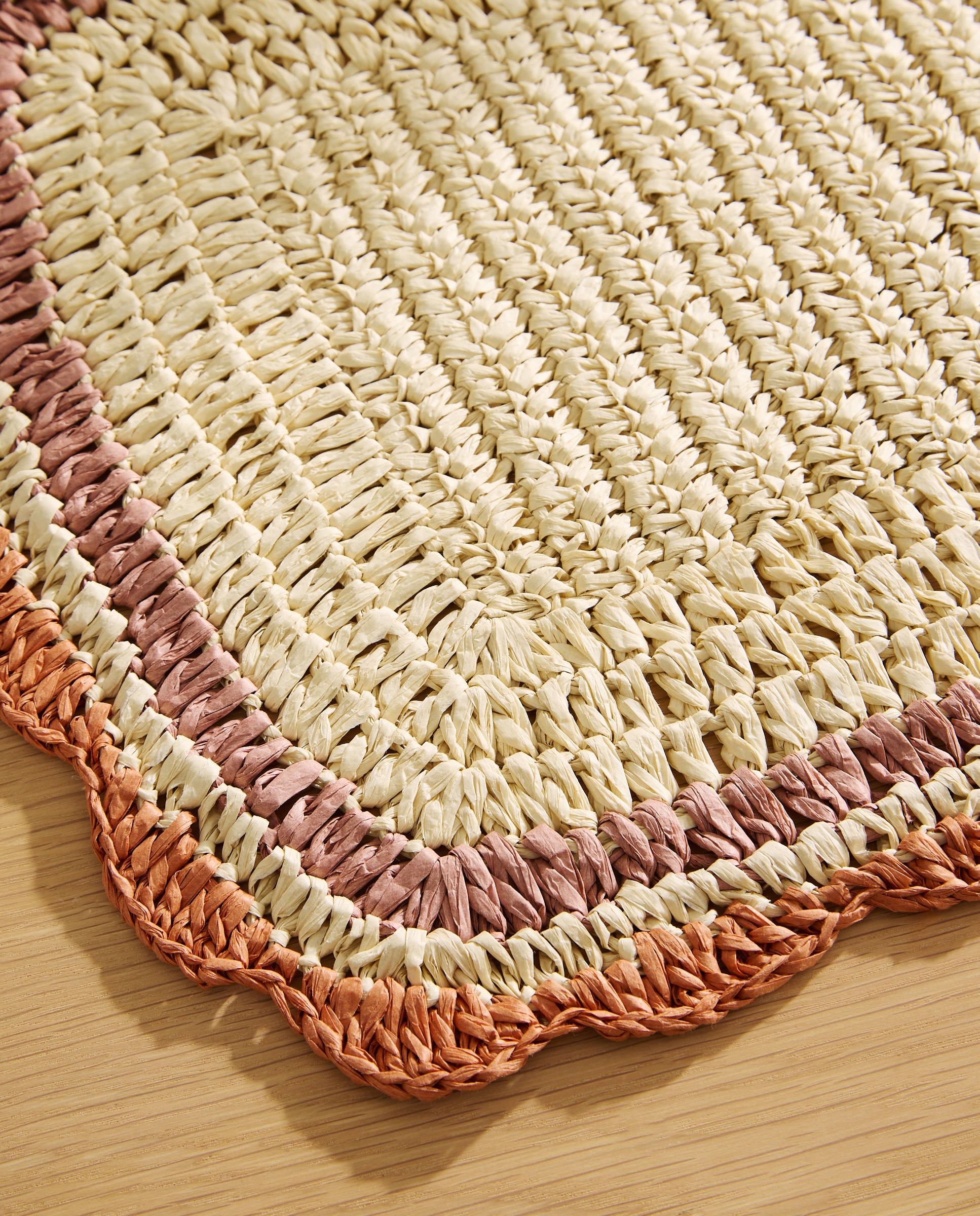 Mantel individual rectangular Crochet - Verde 34 x 45 cm Naranja-3