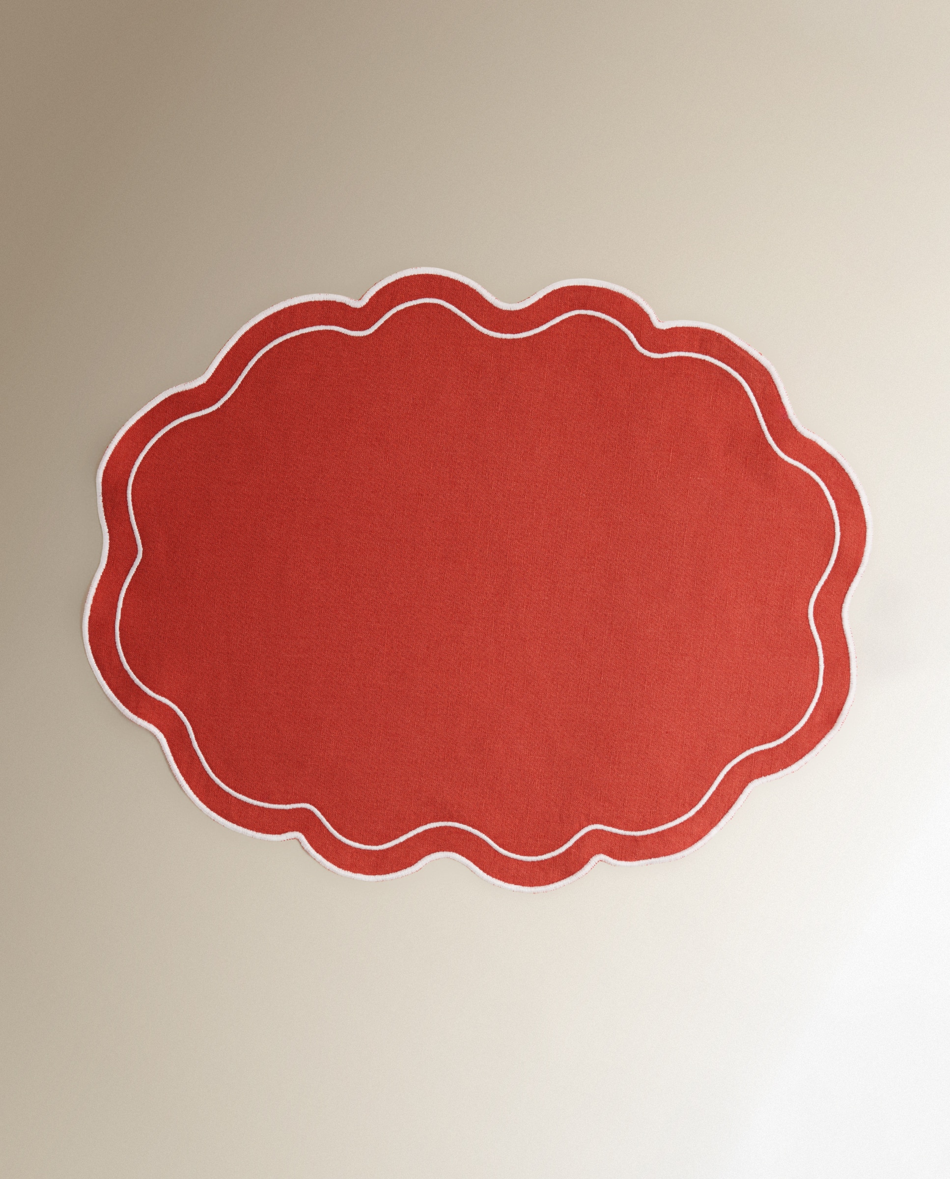 Mantel individual lino y algodón Ondas - Naranja 40 x 50 cm Naranja-2
