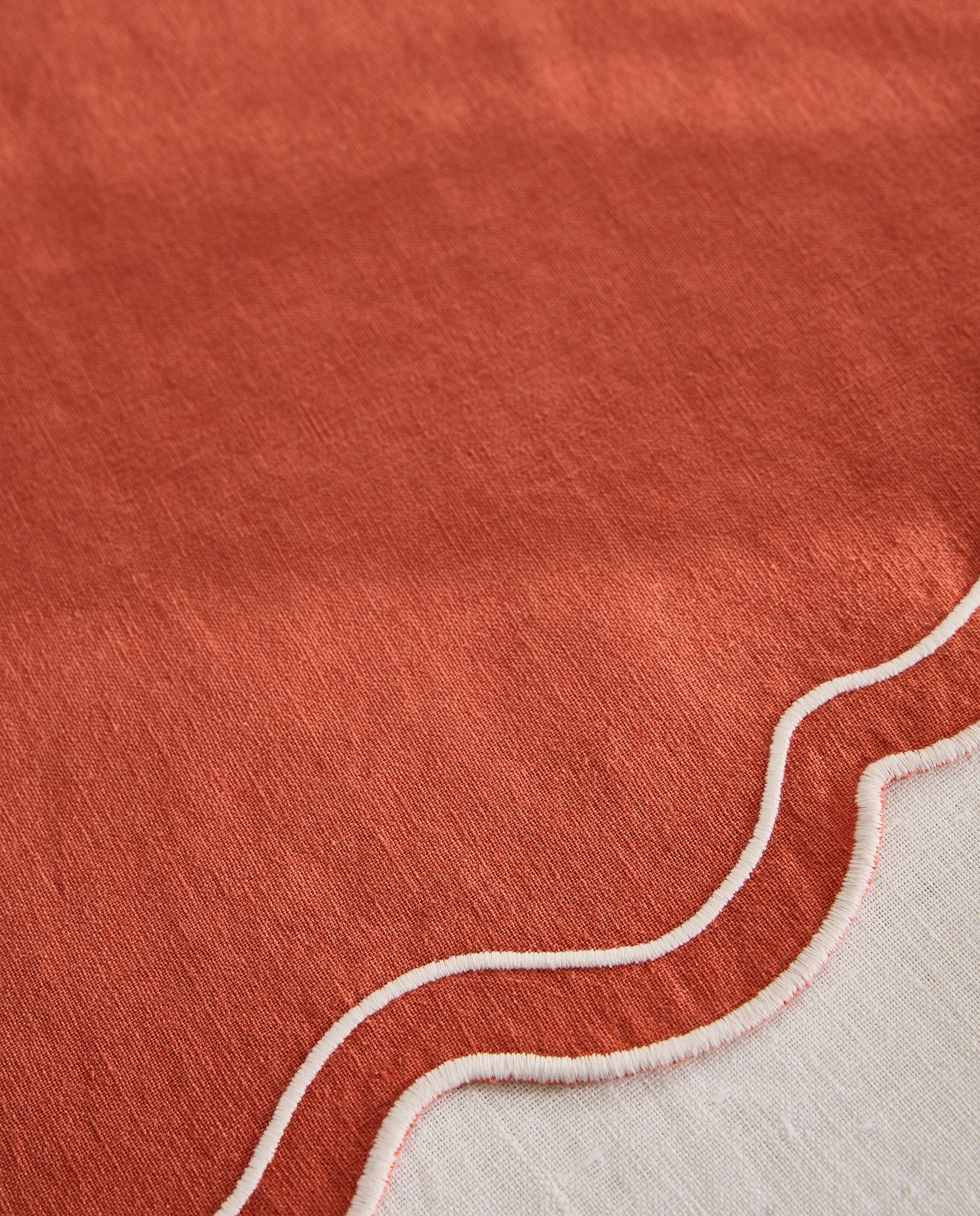 Mantel individual lino y algodón Ondas - Naranja 40 x 50 cm Naranja-3