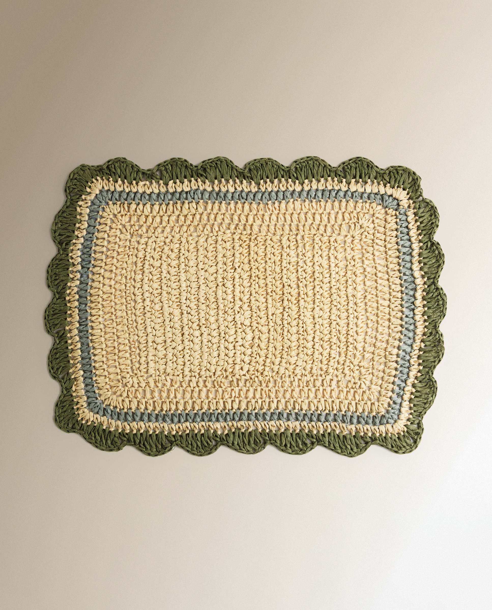 Individual Retangular Crochet Verde-2