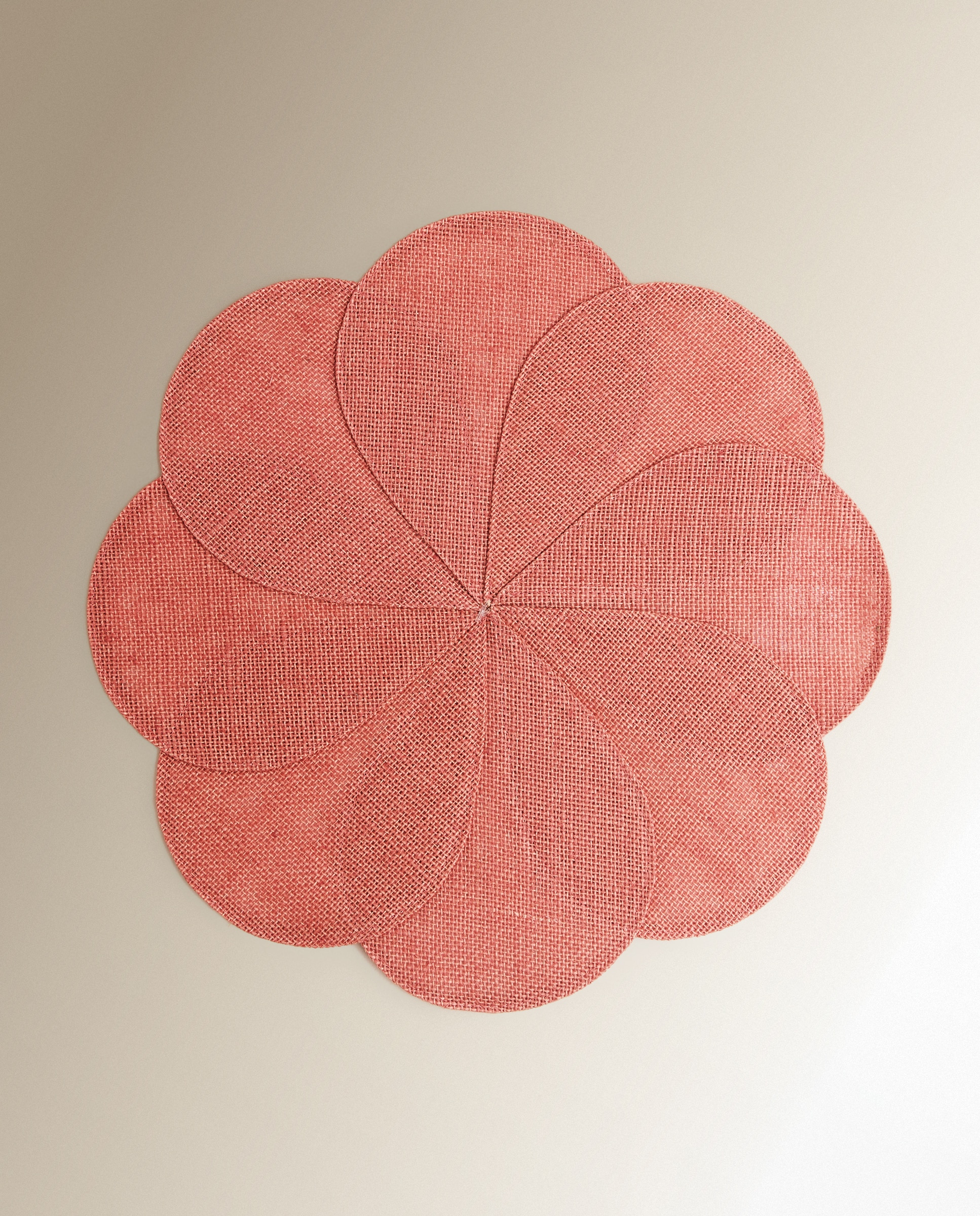 Mantel individual fibras marinas Flor - Coral Diámetro 38 cm Coral-2