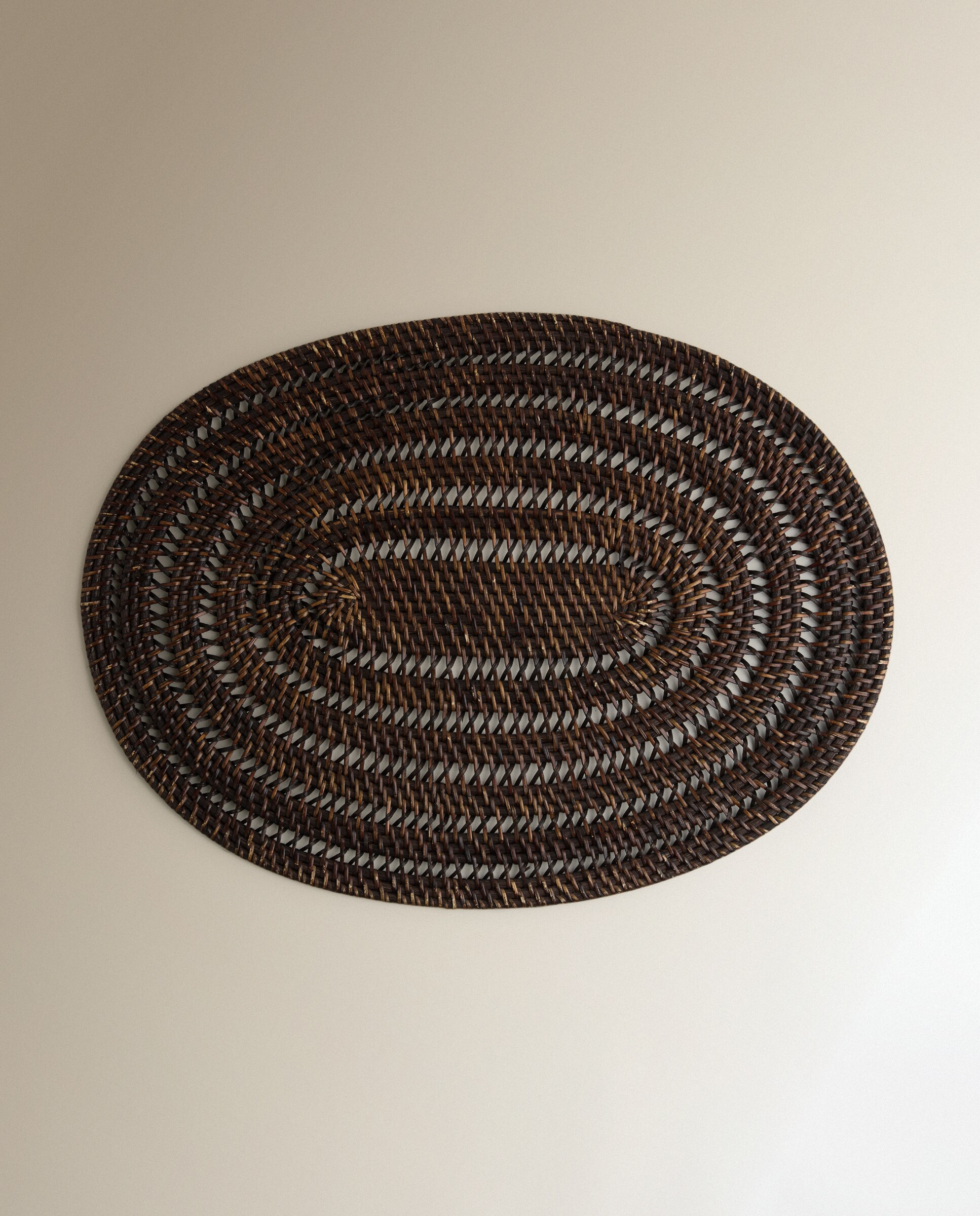 Mantel individual ratán Sauce Ovalado - Marrón 48 cm Marrón-2