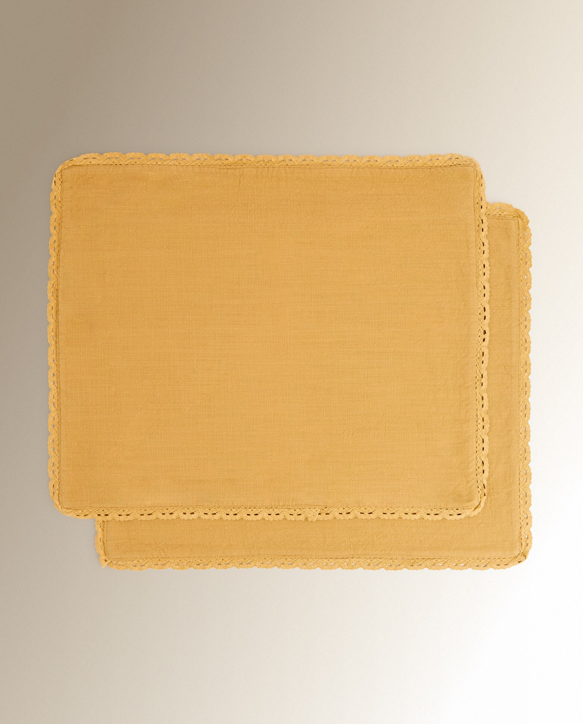 Set 2 manteles individuales algodón Lace - Mostaza 40 x 50 cm Mostaza-2