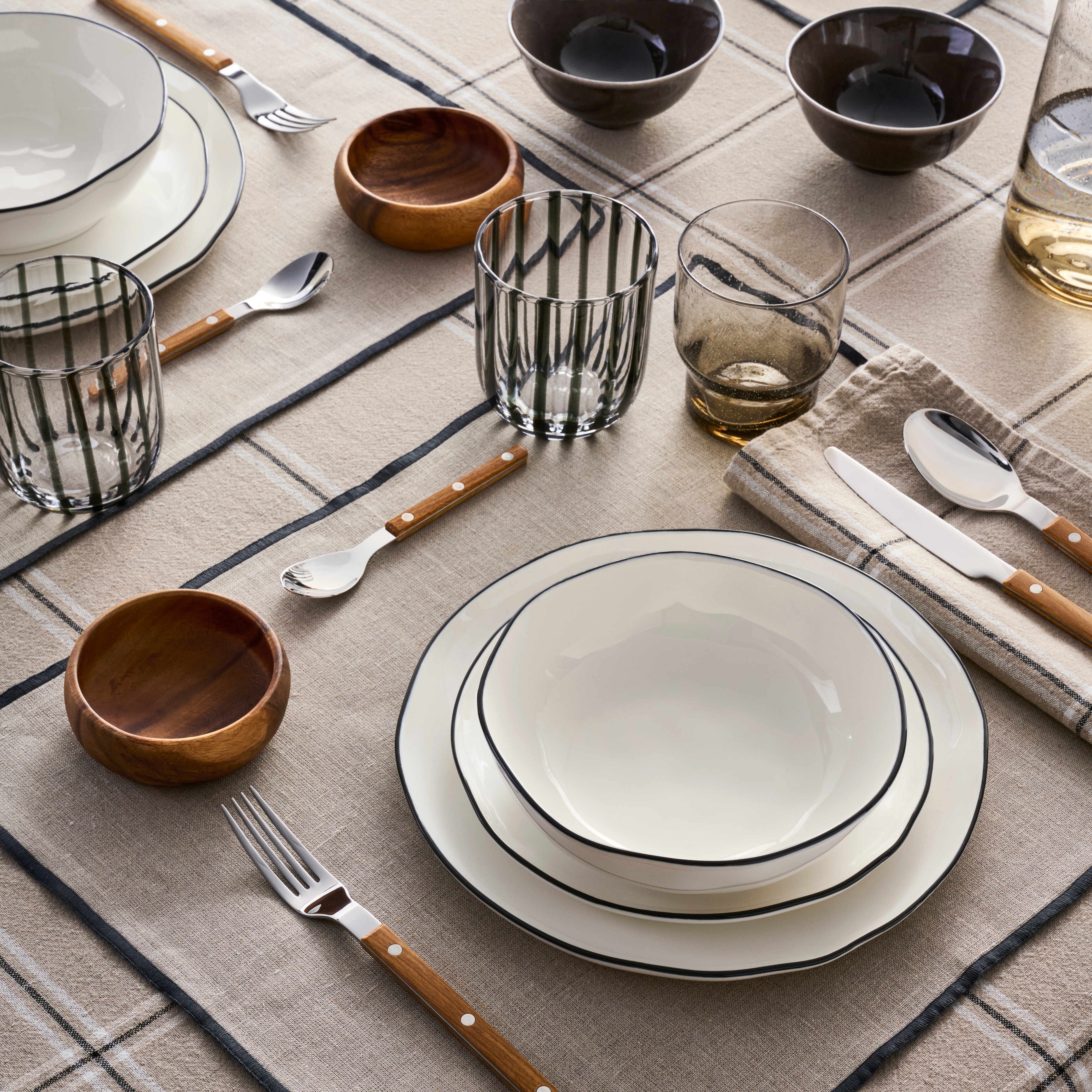 Set 2 manteles individuales lino Net - Tostado 40 x 50 cm Tostado-4