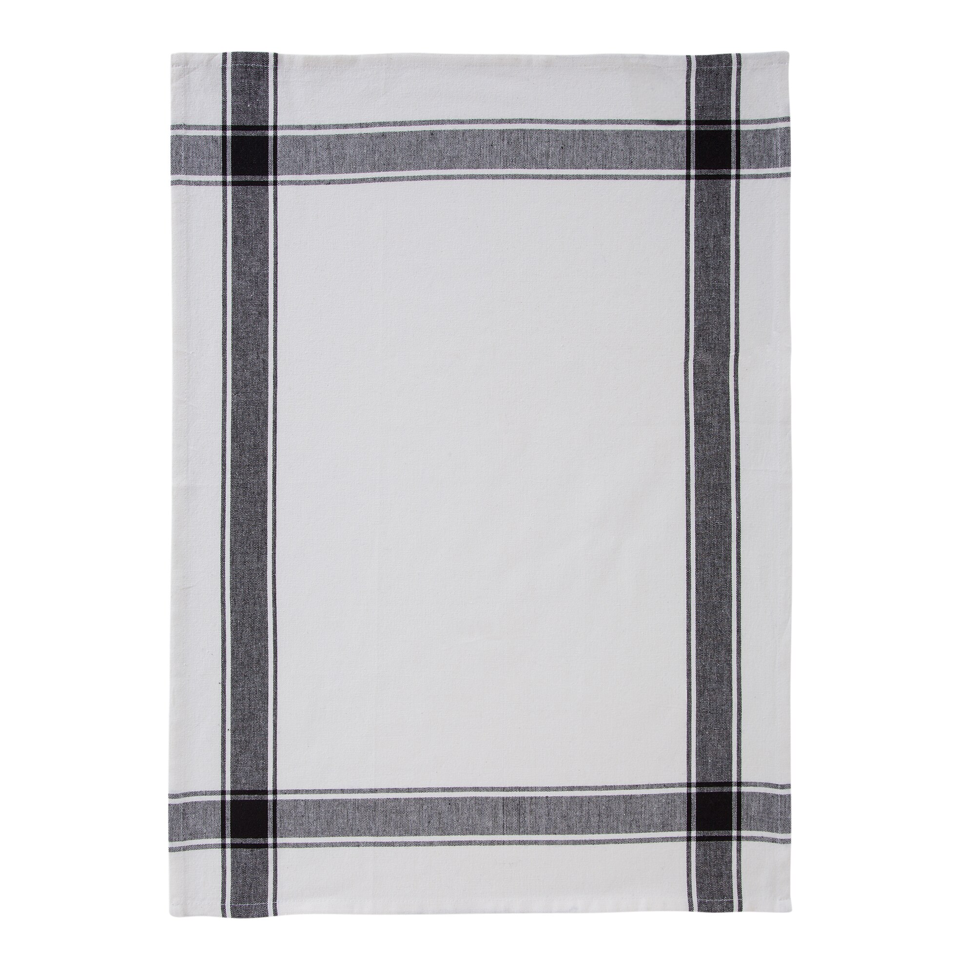 Conjunto de 2 panos de cozinha de sarja de algodão Basic II Preto-2