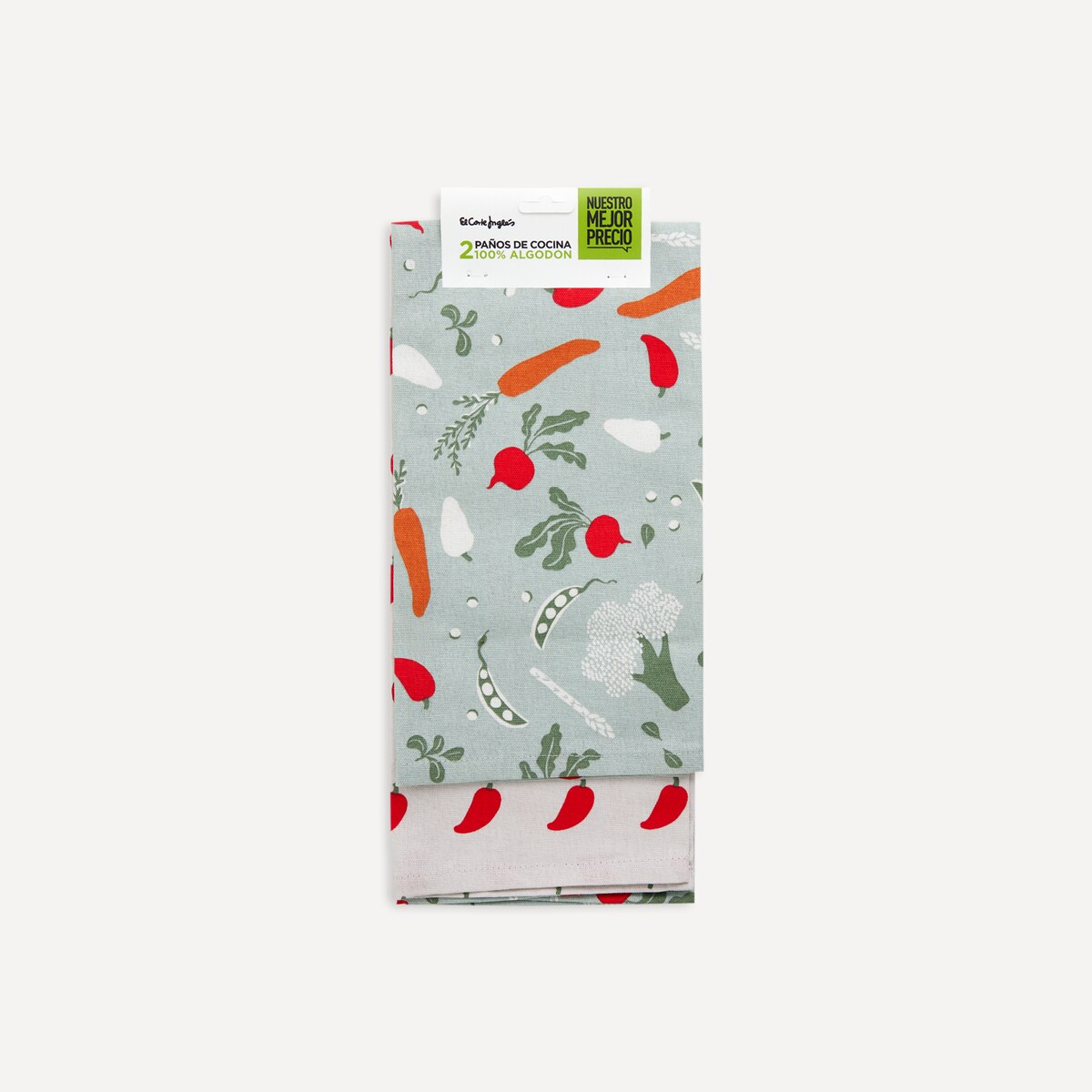 Conjunto de 2 Panos de Cozinha em Algodão Vegetais Multicolor-5