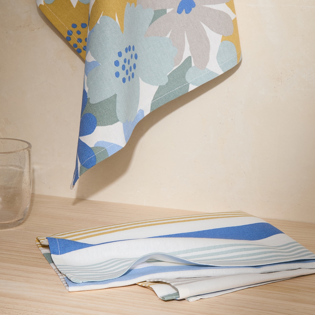 Set 2 paños sarga algodón Finn Multicolor-1