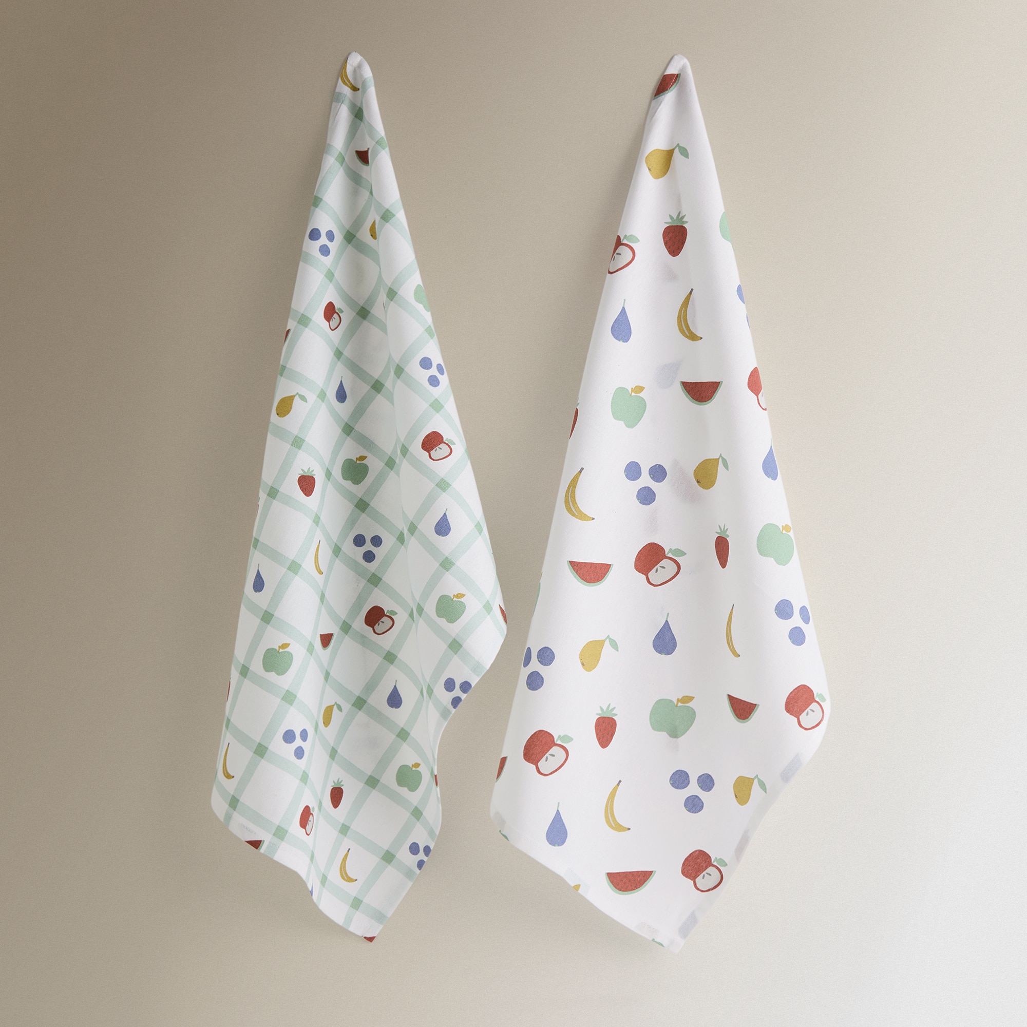 Conjunto de 2 Panos de Sarja de Algodão Picnic Verde-2