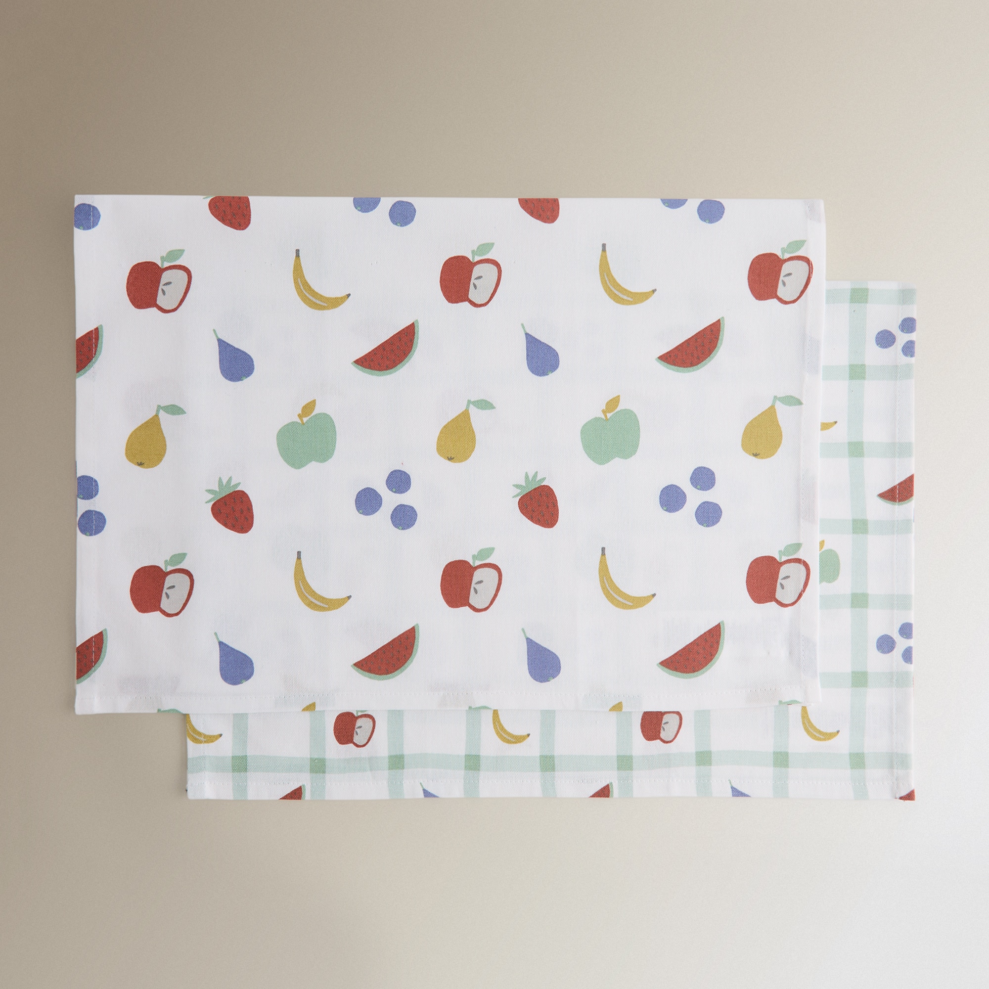 Conjunto de 2 Panos de Sarja de Algodão Picnic Verde-5