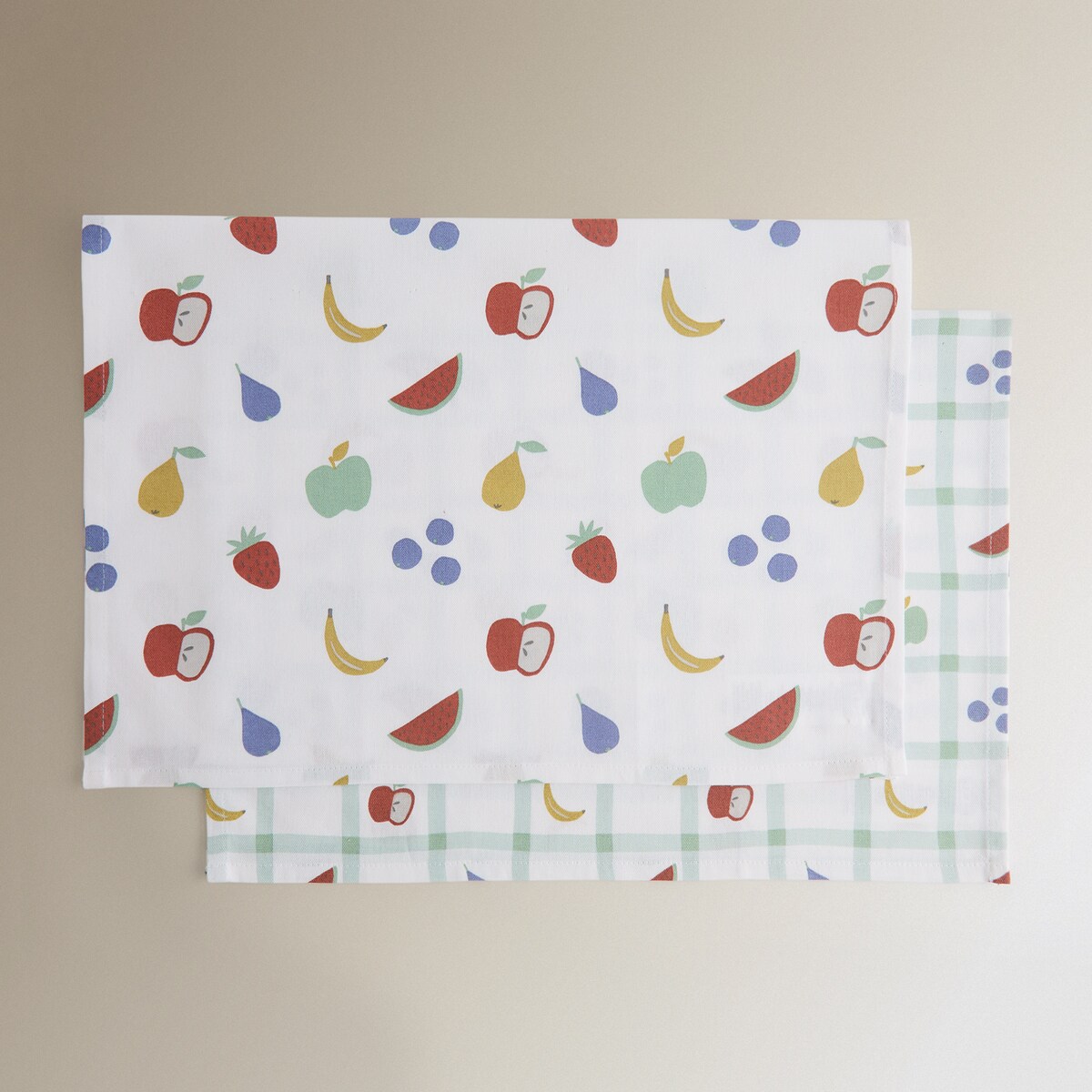 Set 2 paños sarga algodón Picnic Verde-5